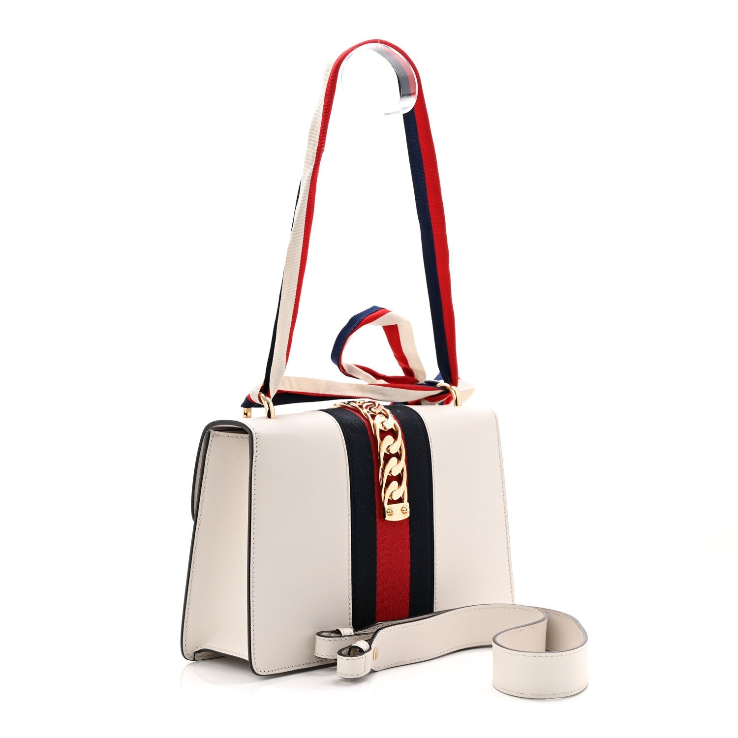 Calfskin Small Sylvie Shoulder Bag Off White