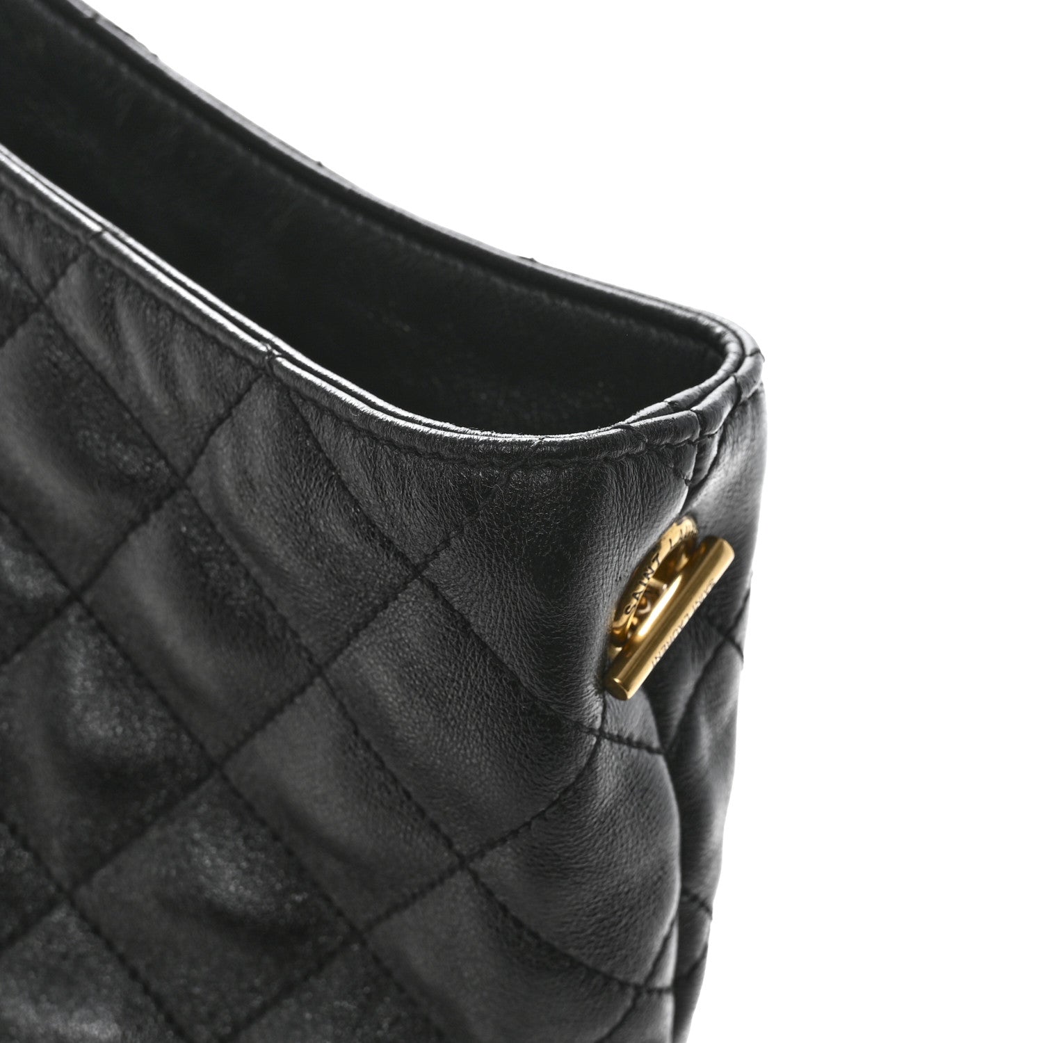 Lambskin Quilted Maxi Icare Shopping Tote Black
