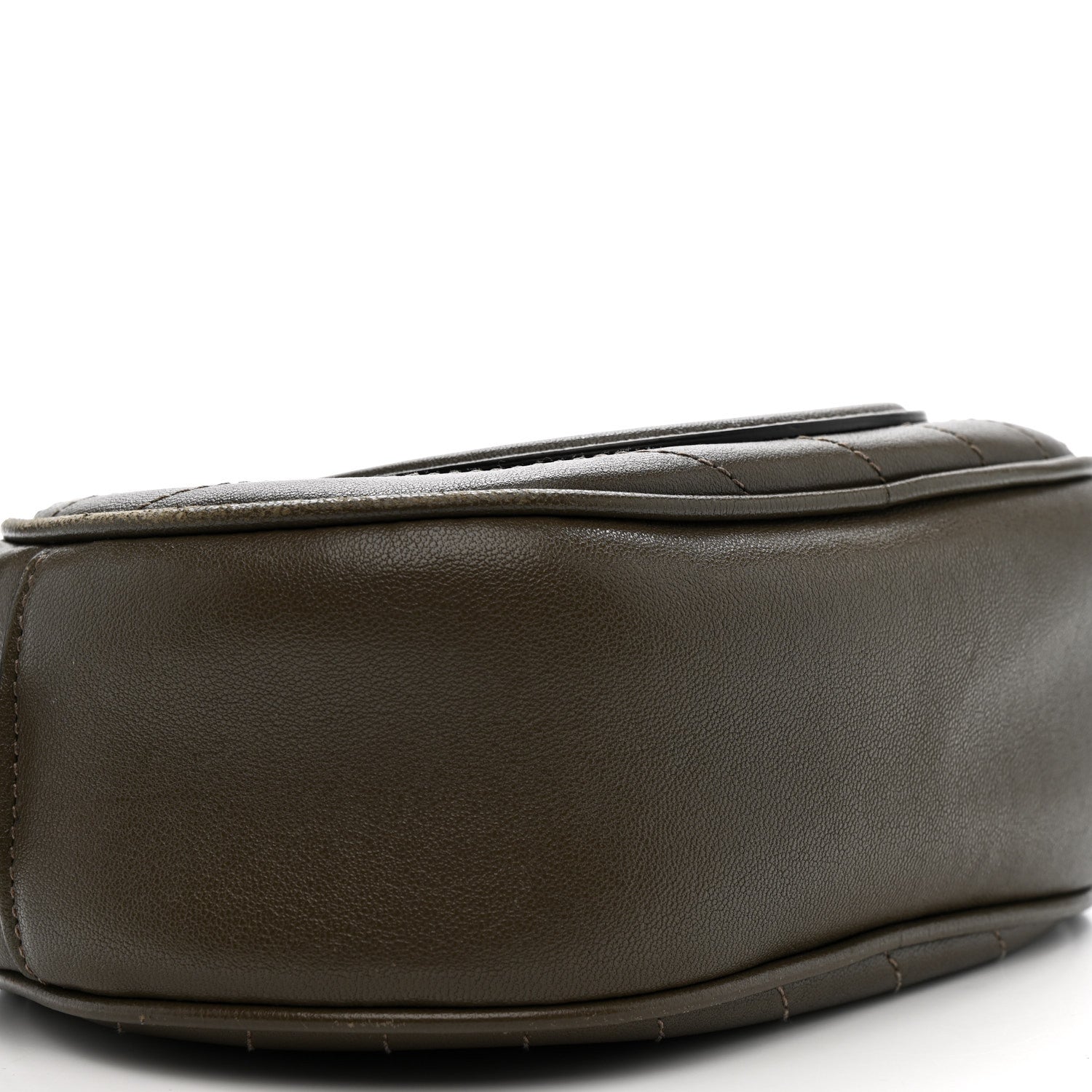 Sakai Be Green Calfskin Diagonal Stitched Mini Blondie Shoulder Bag Craclet Brown