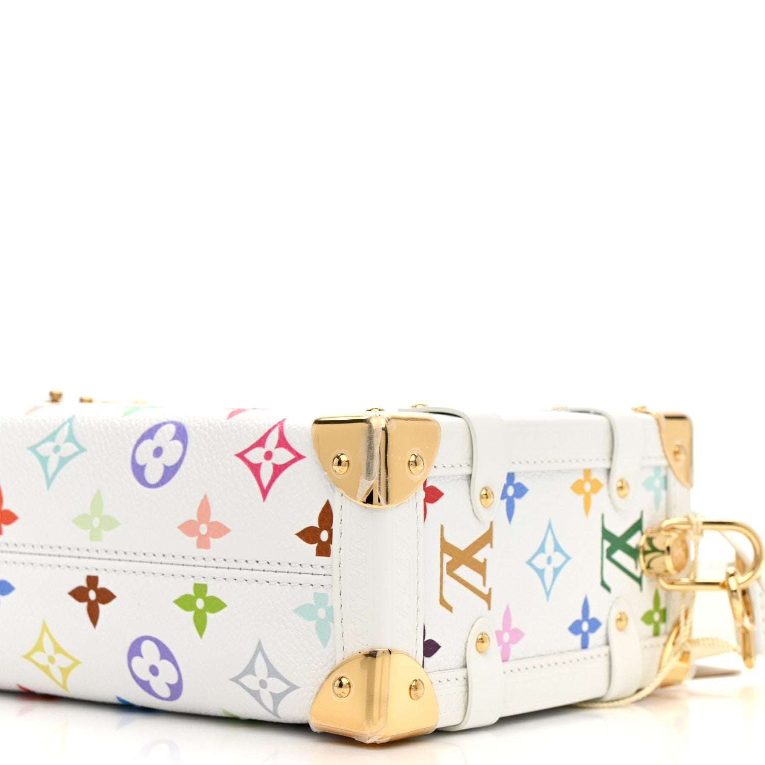 LV x TM Cowhide Monogram Multicolor Side Trunk MM White
