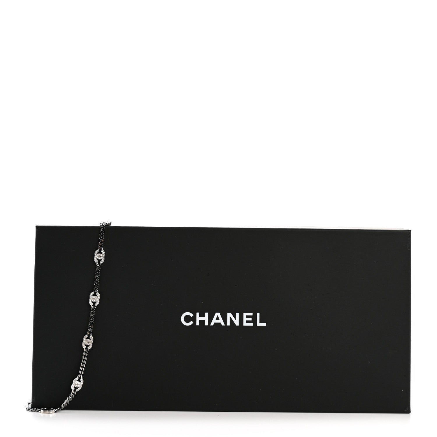 Ruthenium Crystal CC Chain Links Belt Silver
