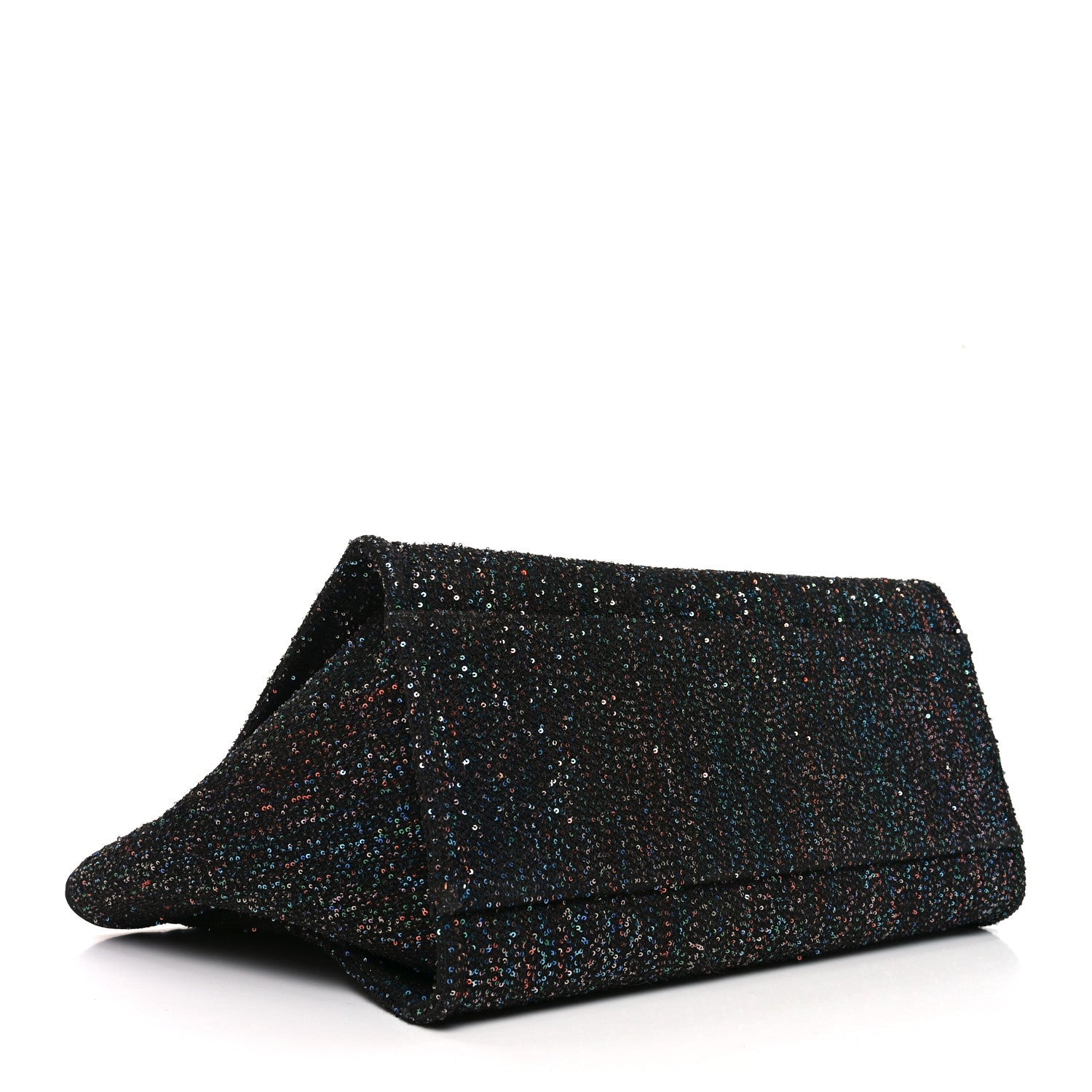 Calfskin Sequin Medium Deauville Tote Black
