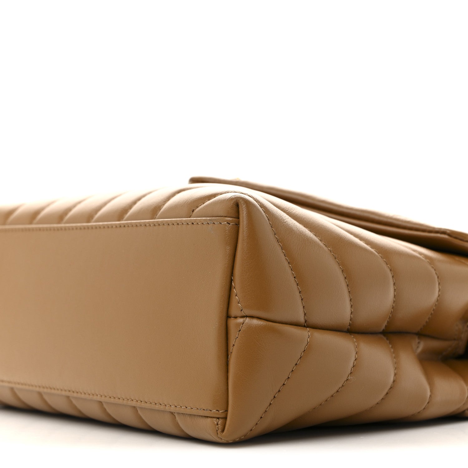 Calfskin Y Quilted Monogram Small Loulou Chain Satchel Dark Natural