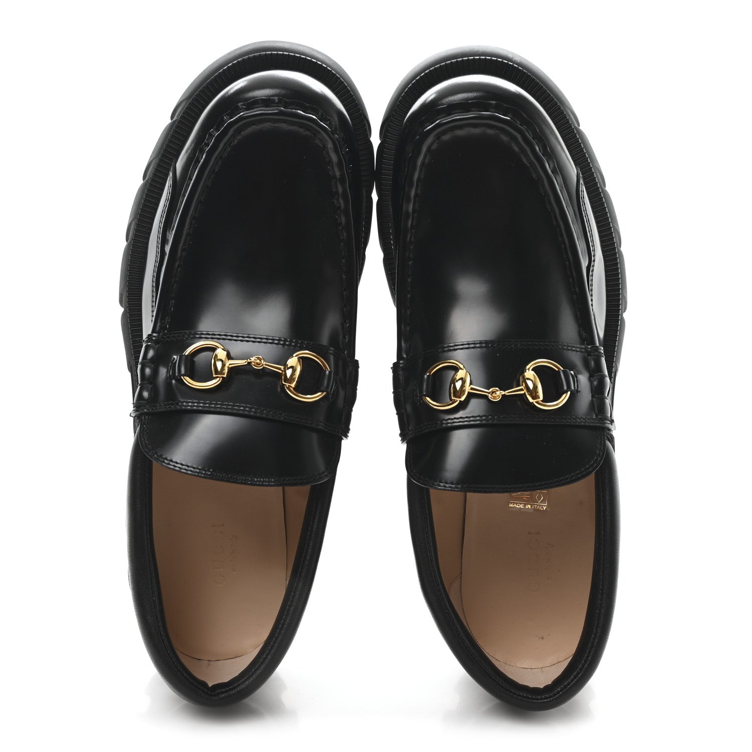 Magnum Calfskin Nappa Samoa Womens Horsebit Platform Chunky Lug Sole 40mm Loafers 41 Black