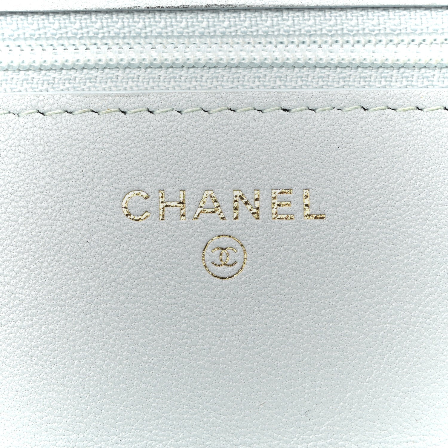 Lambskin Quilted Chanel 19 Wallet On Chain WOC Light Blue