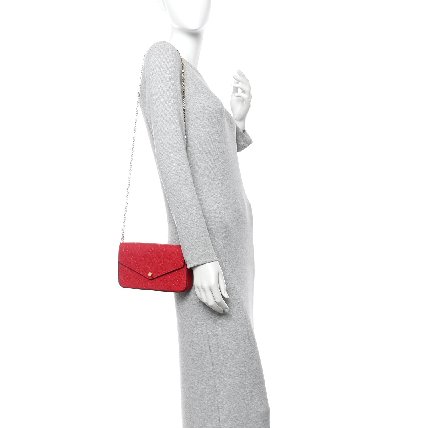 Empreinte Pochette Felicie Chain Wallet Scarlet