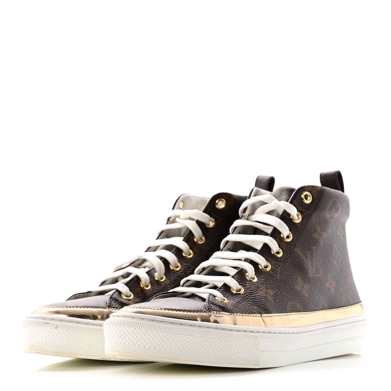 Patent Monogram Stellar Sneaker Boots 38.5 Gold