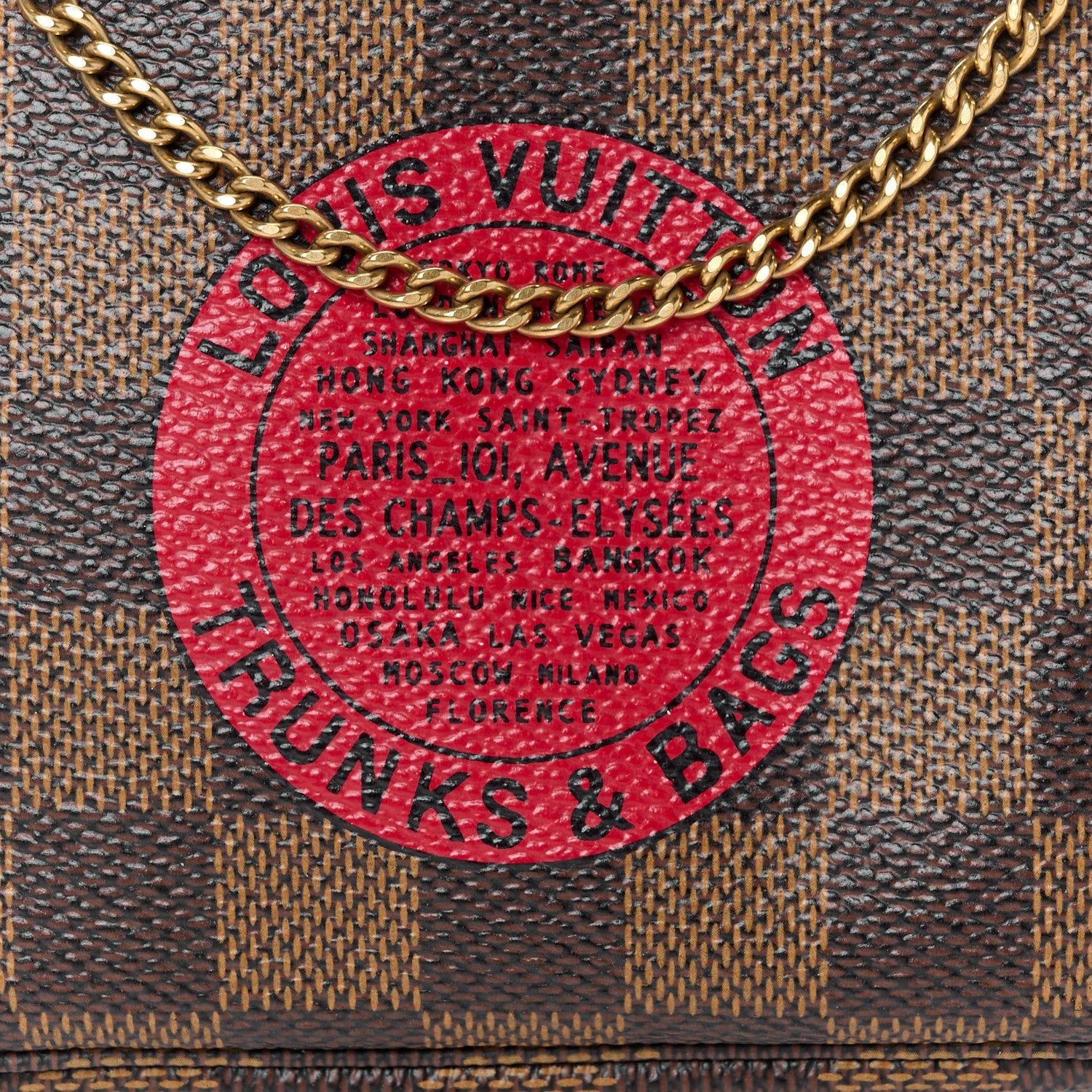 Damier Ebene Complice Trunks and Bags Mini Pochette Accessories Red