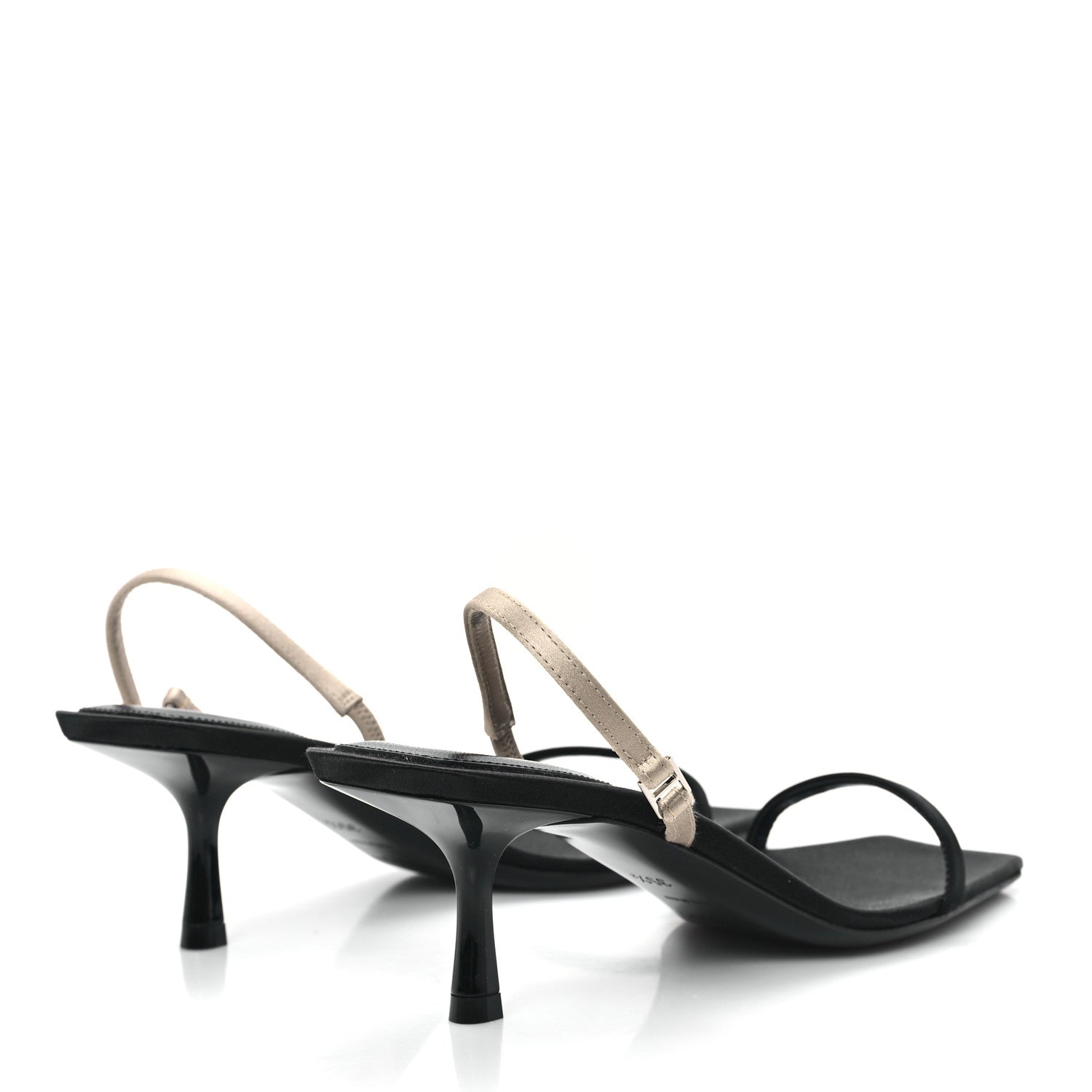 Satin Slingback Jaspe 55 Sandals 38 Black Partridge Pink
