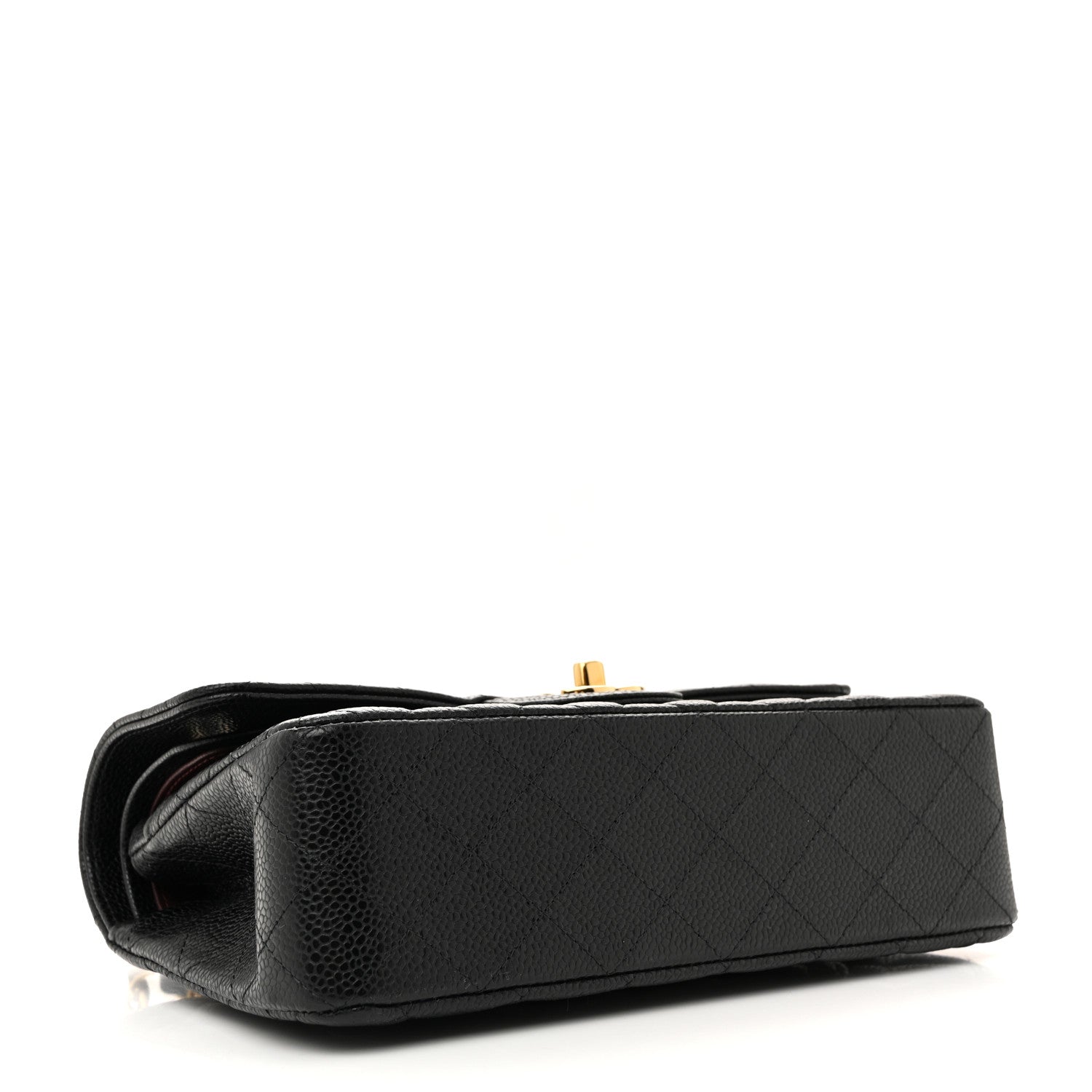 Caviar Quilted Small Double Flap Black