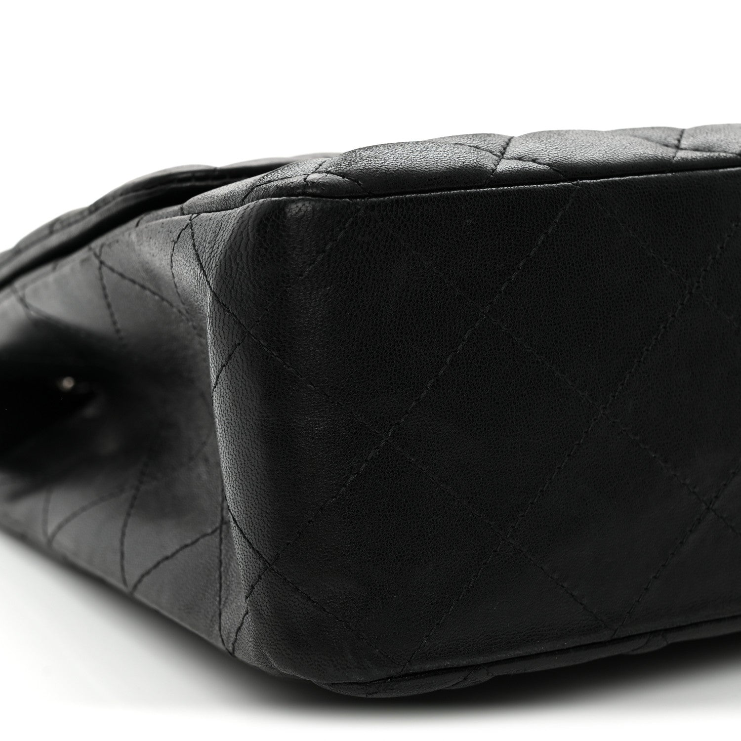 Lambskin Quilted Jumbo Single Flap Black