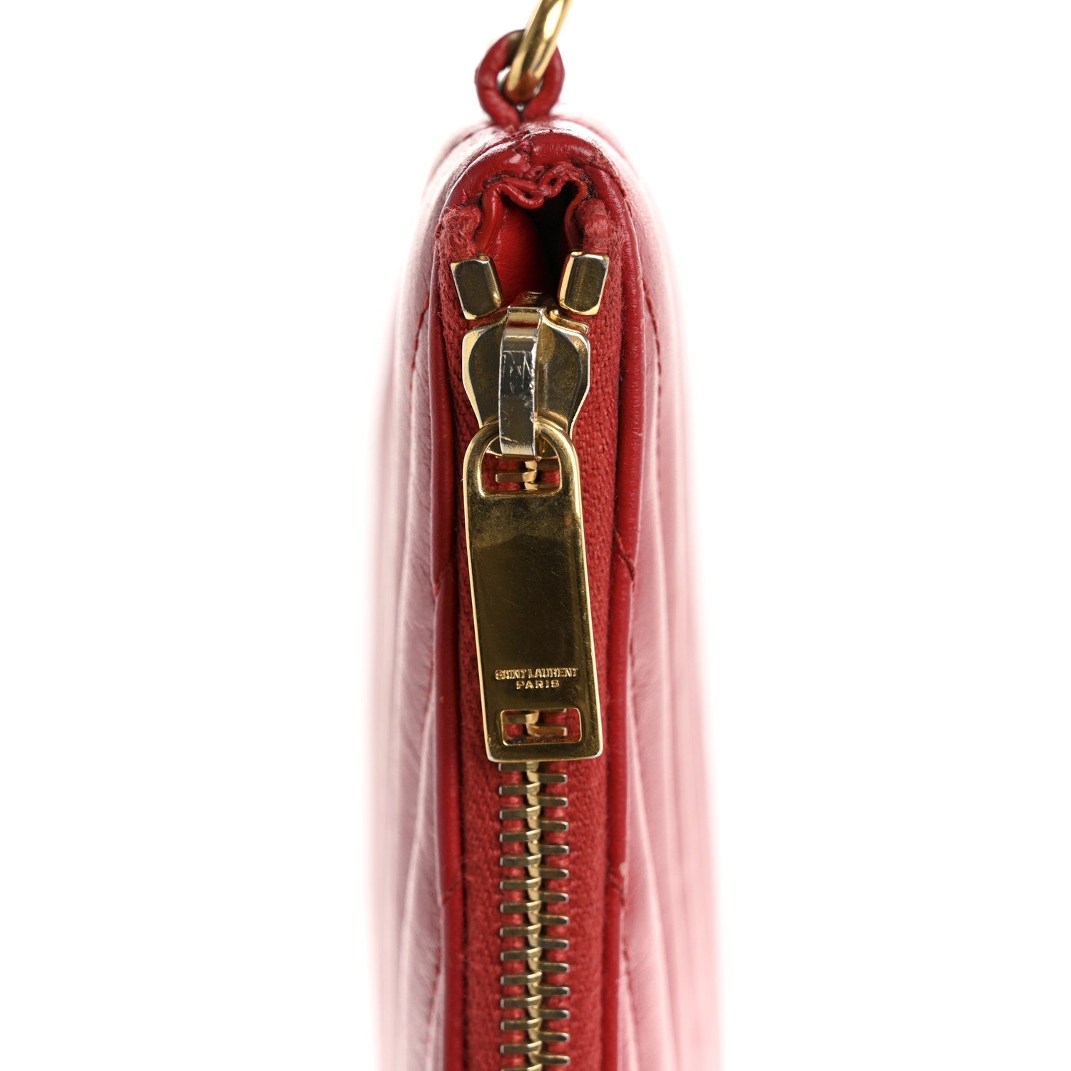 Calfskin Matelasse Chevron Monogram Document Holder Rouge Eros