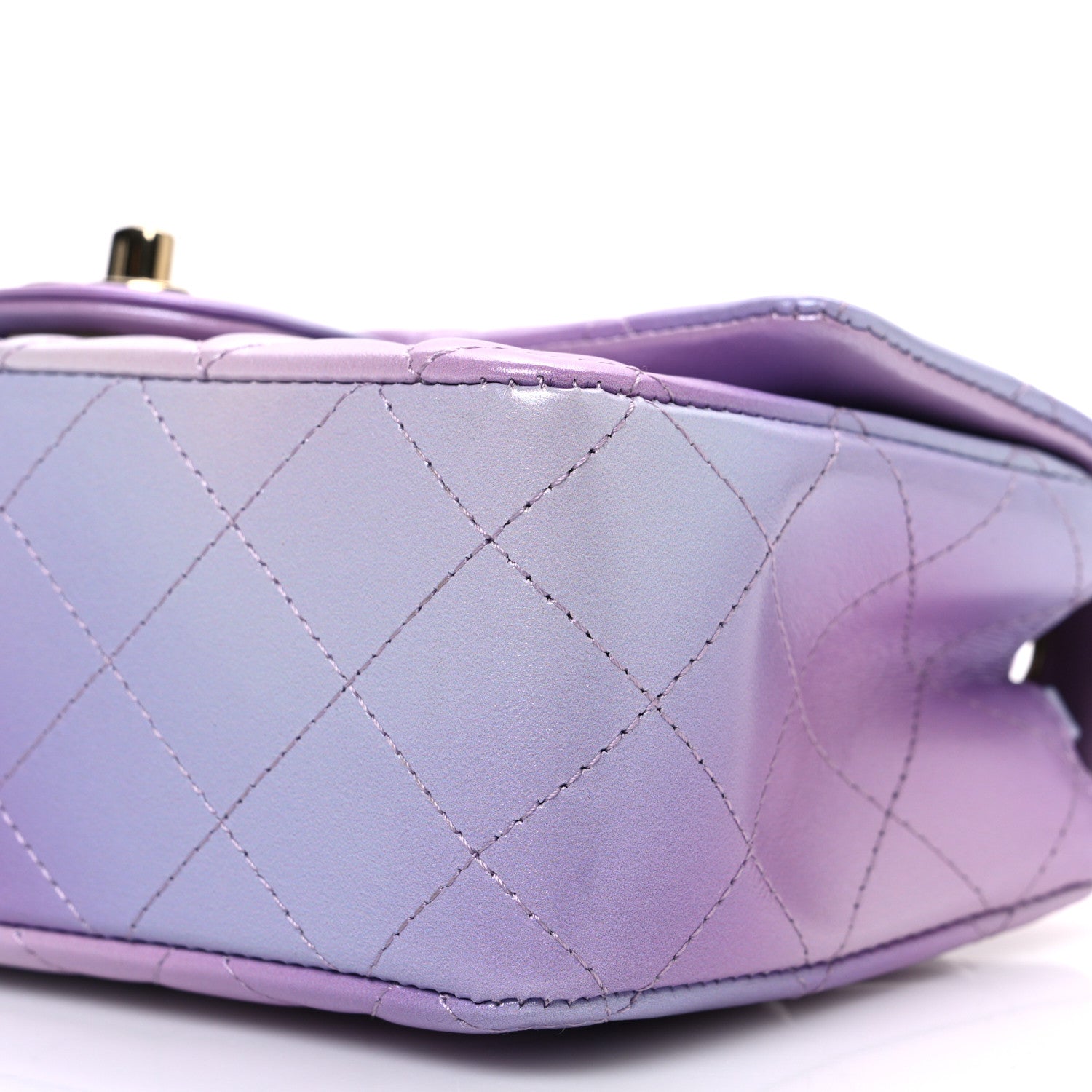 Calfskin Quilted Cloudy Tie Dye Mini Rectangular Flap Purple Blue Pink