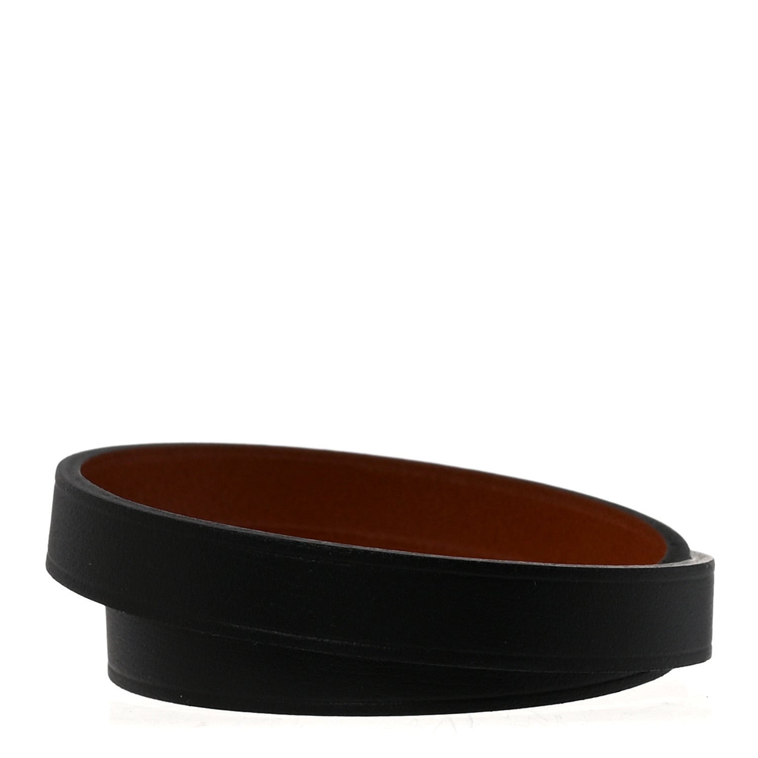 Swift Tadelakt Behapi Double Tour Reversible Bracelet T1 Black Fauve