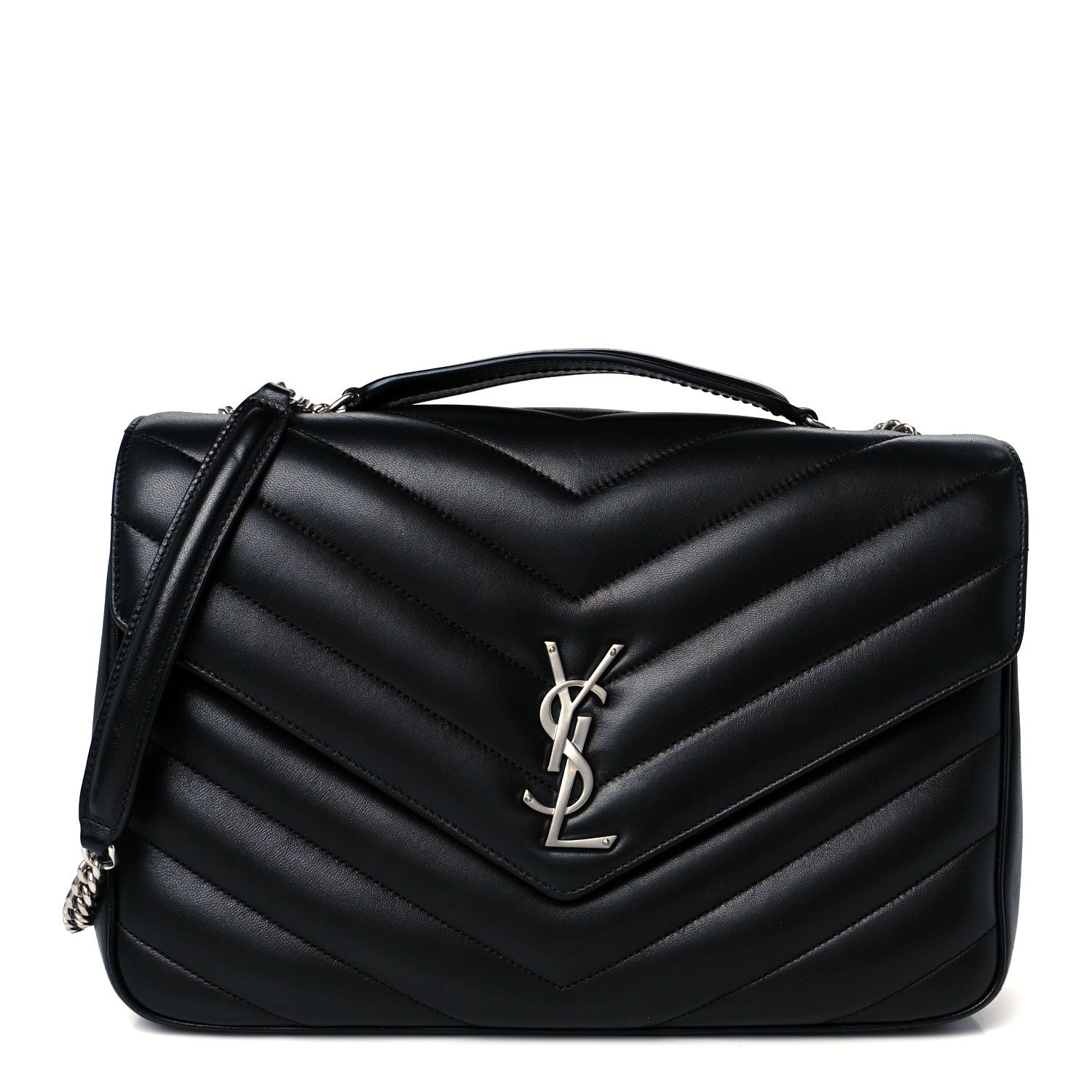 Lambskin Quilted Monogram Large LouLou Black
