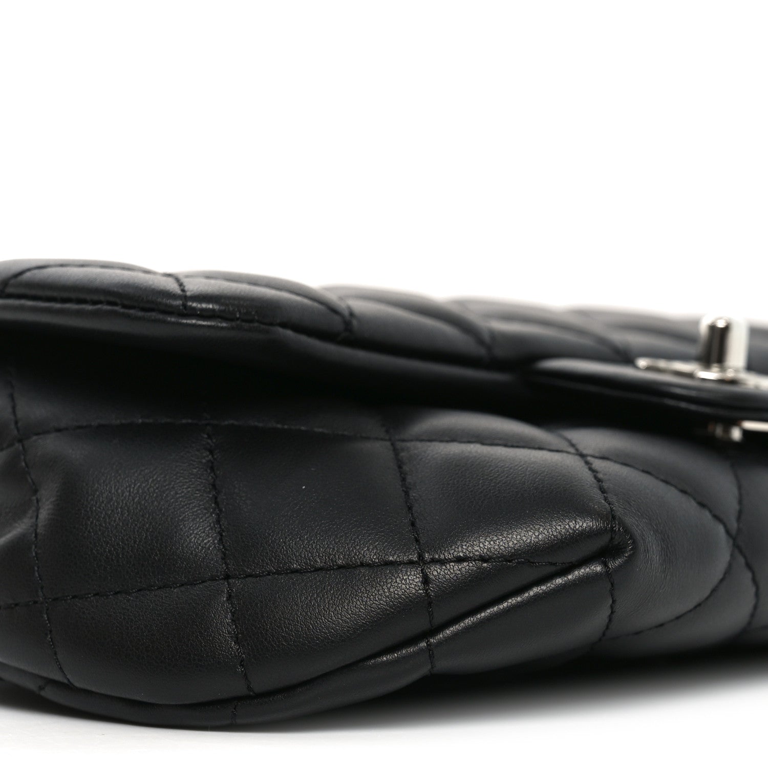 Calfskin Quilted CC Uniform Flap Belt Bag Black