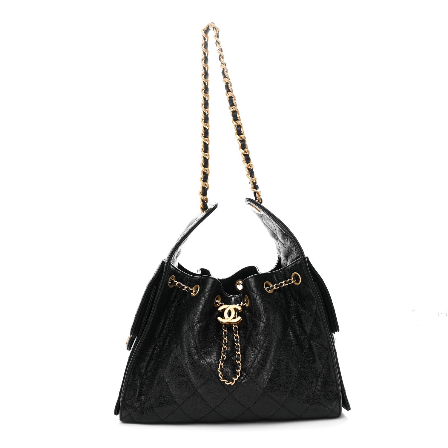 Caviar Quilted Small Chanel 25 Handbag Black