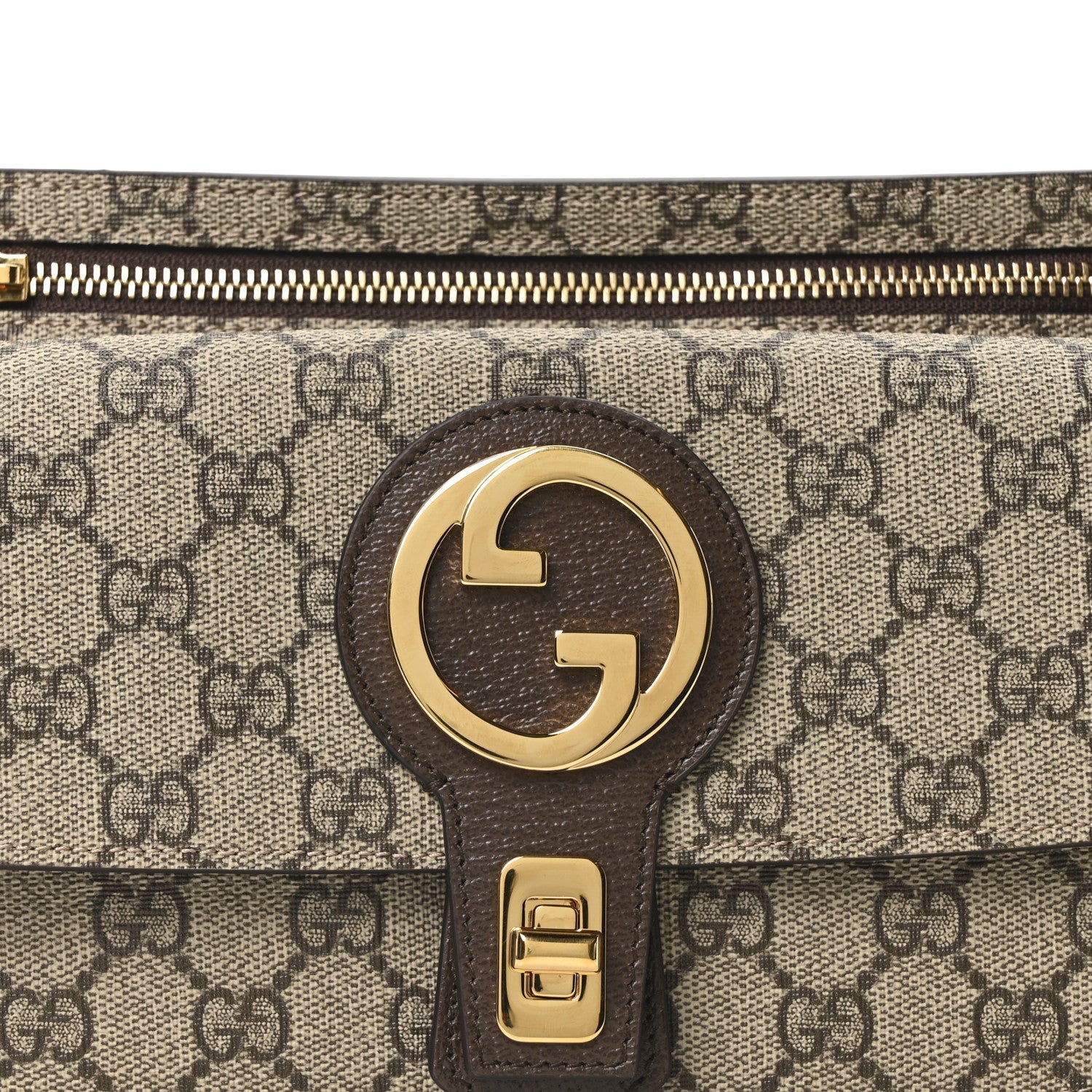 GG Supreme Monogram Textured Dollar Calfskin Blondie Belt Bag Beige Ebony New Acero