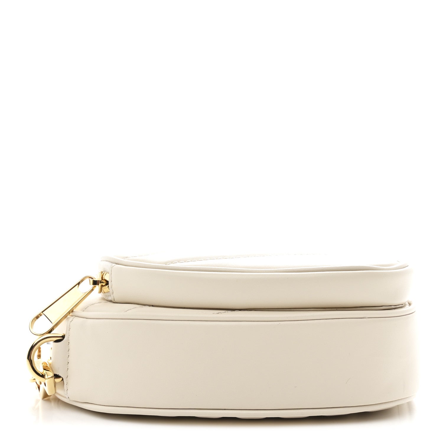 Calfskin Matelasse Diagonal Mini Interlocking G Heart Shoulder Bag Mystic White