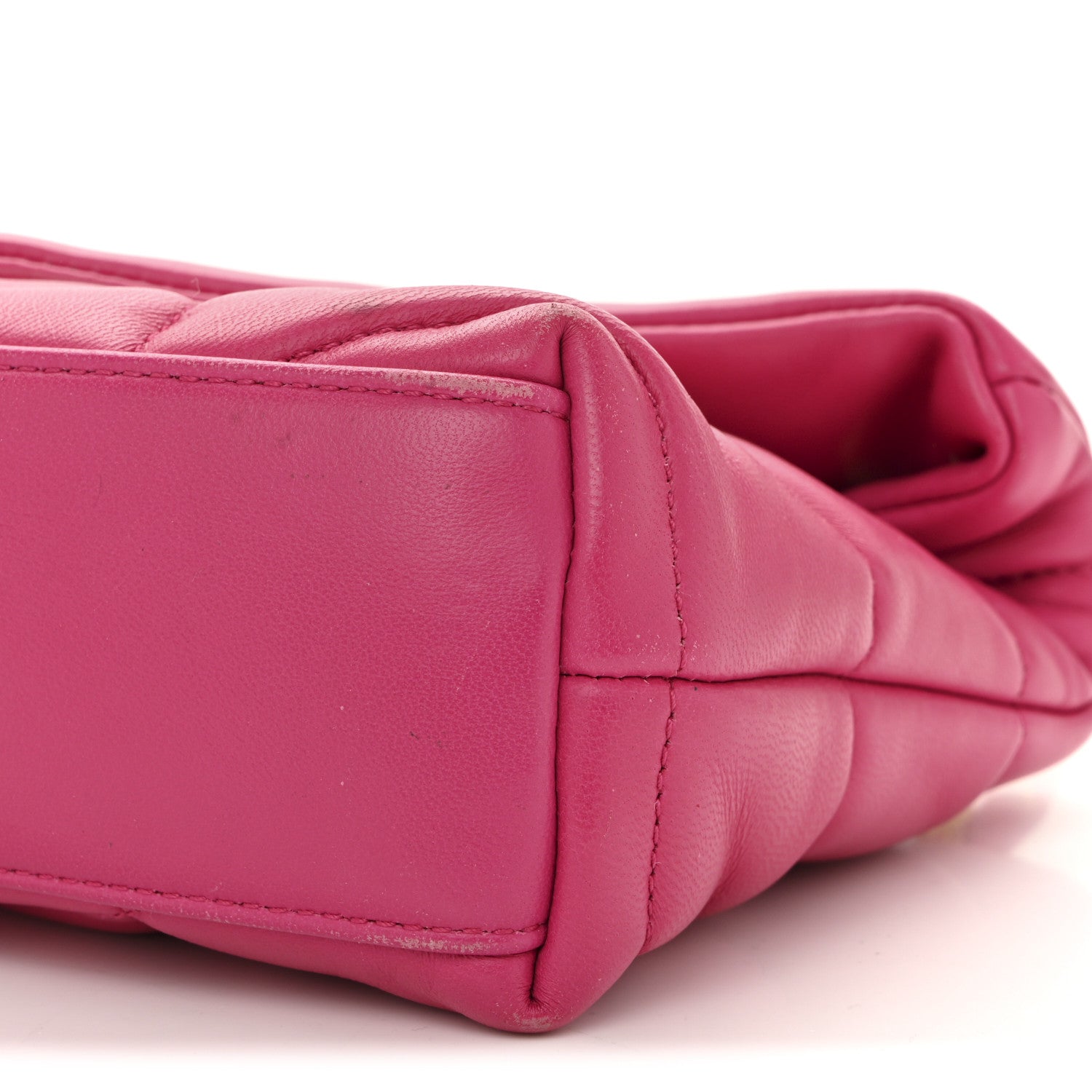 Lambskin Quilted Toy Loulou Puffer Monogram Chain Satchel Bubblegum