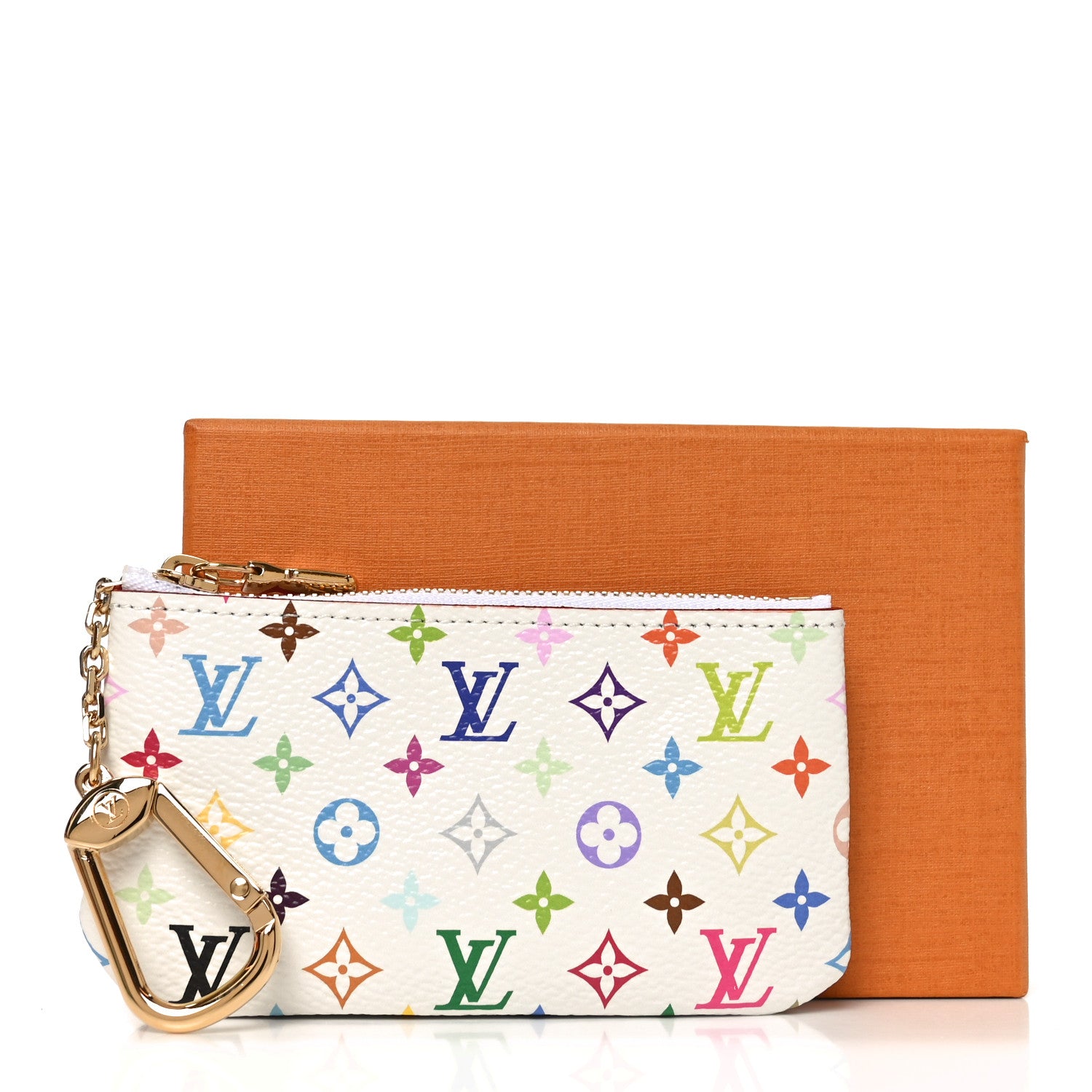 LV X TM Monogram Multicolor Key Pouch White