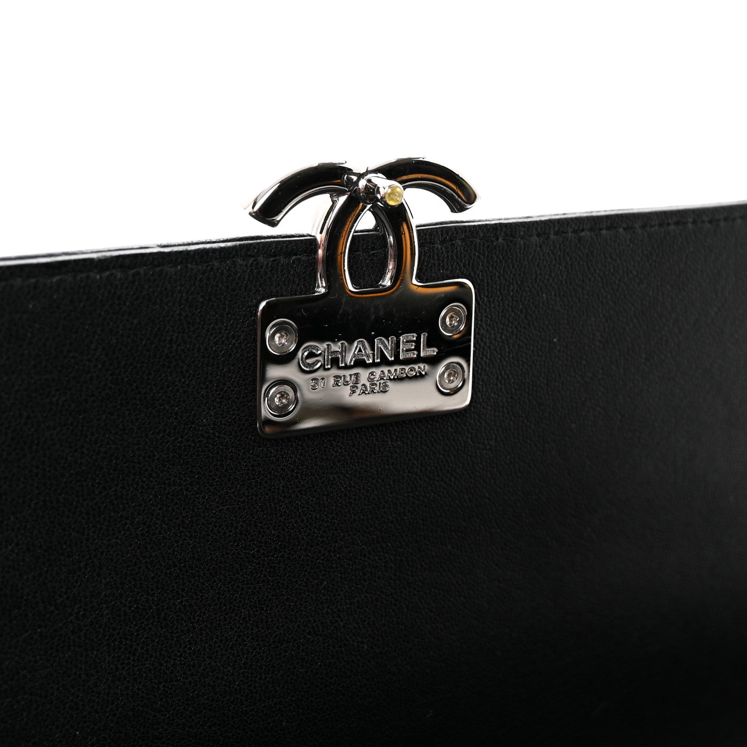 Goatskin Quilted CC Box Pouch Black