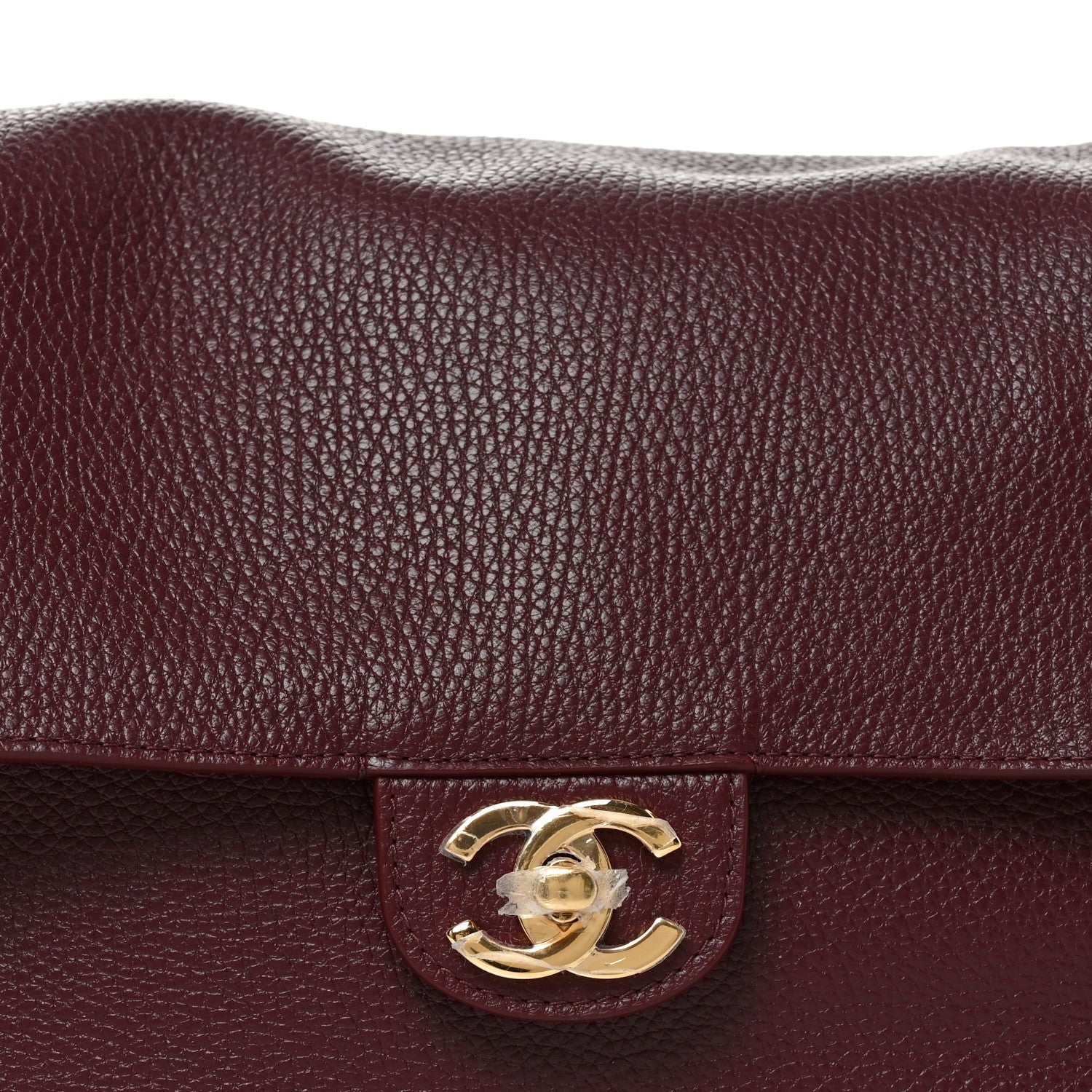 Grained Calfskin Small Souplissimo Maxi Flap Burgundy