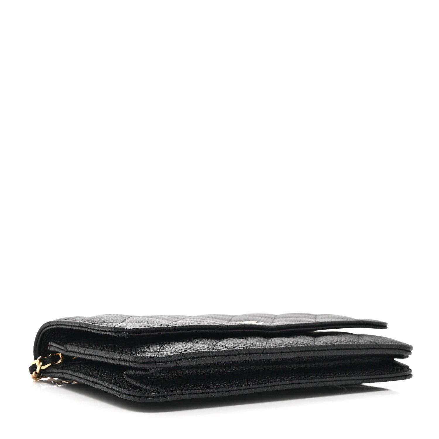 Caviar Quilted Wallet on Chain WOC Black