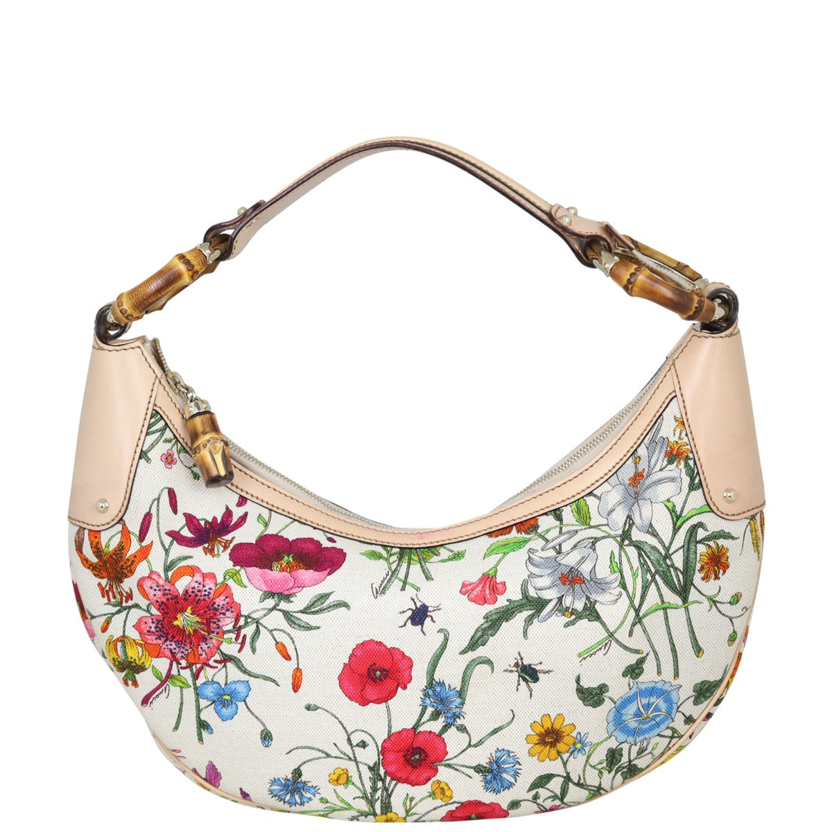 Gucci Flora Bamboo Ring Hobo