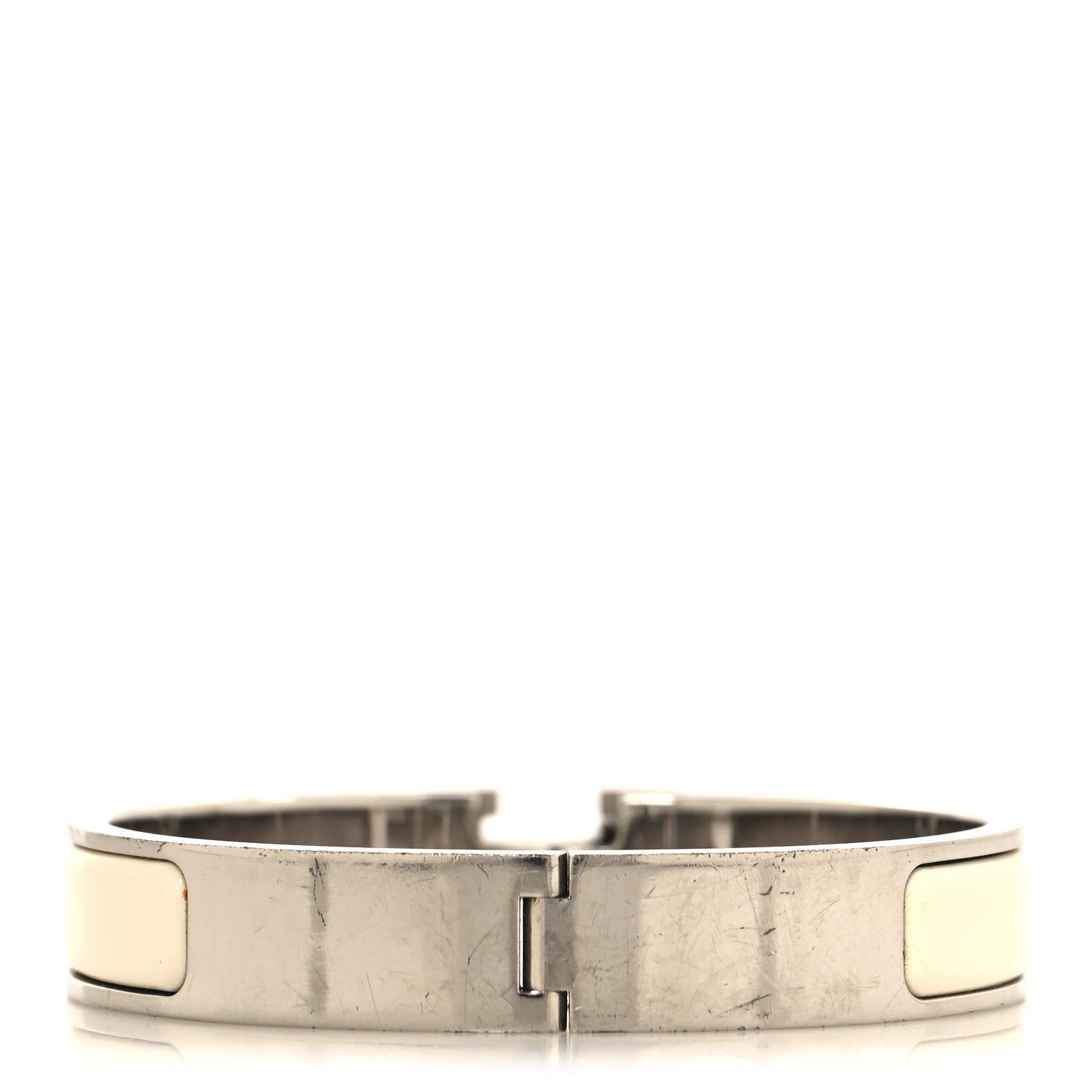 Enamel Narrow Clic Clac H Bracelet PM White
