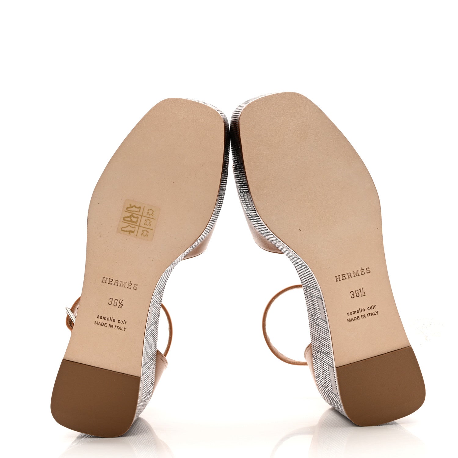 Calfskin Illusion 35 Sandals 36.5 Naturel
