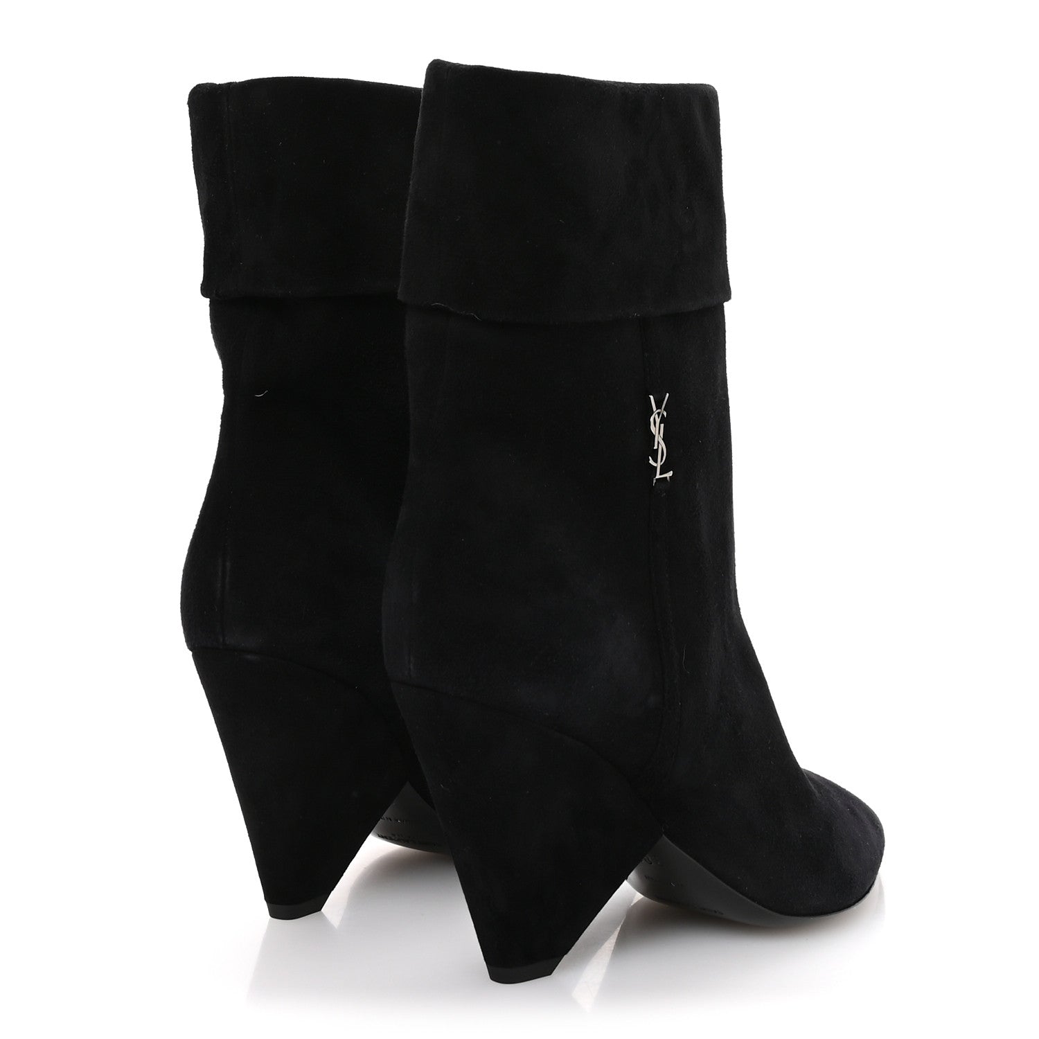 Kid Scamosciato Niki 85 Wedge Booties 38.5 Black