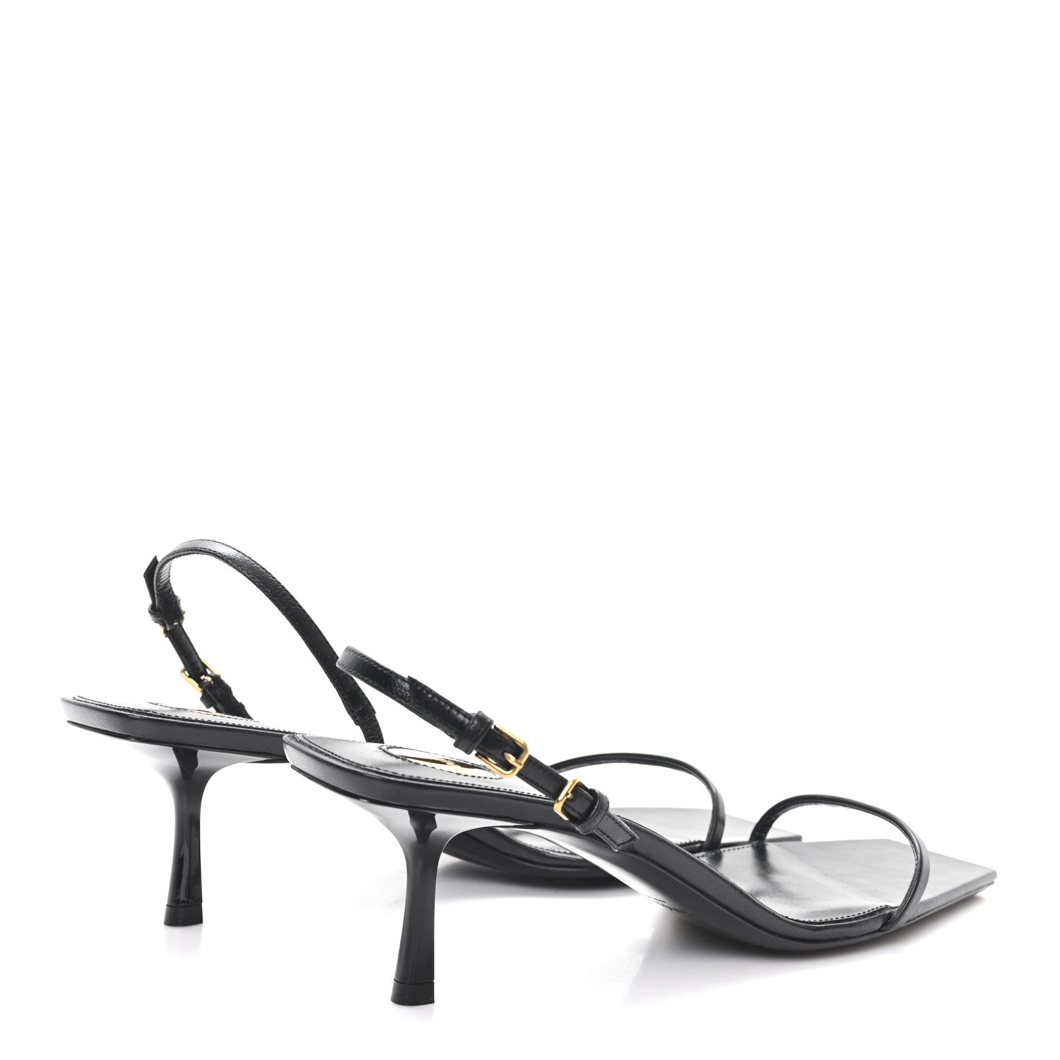Satin Slingback Jaspe 55 Sandals  41 Black