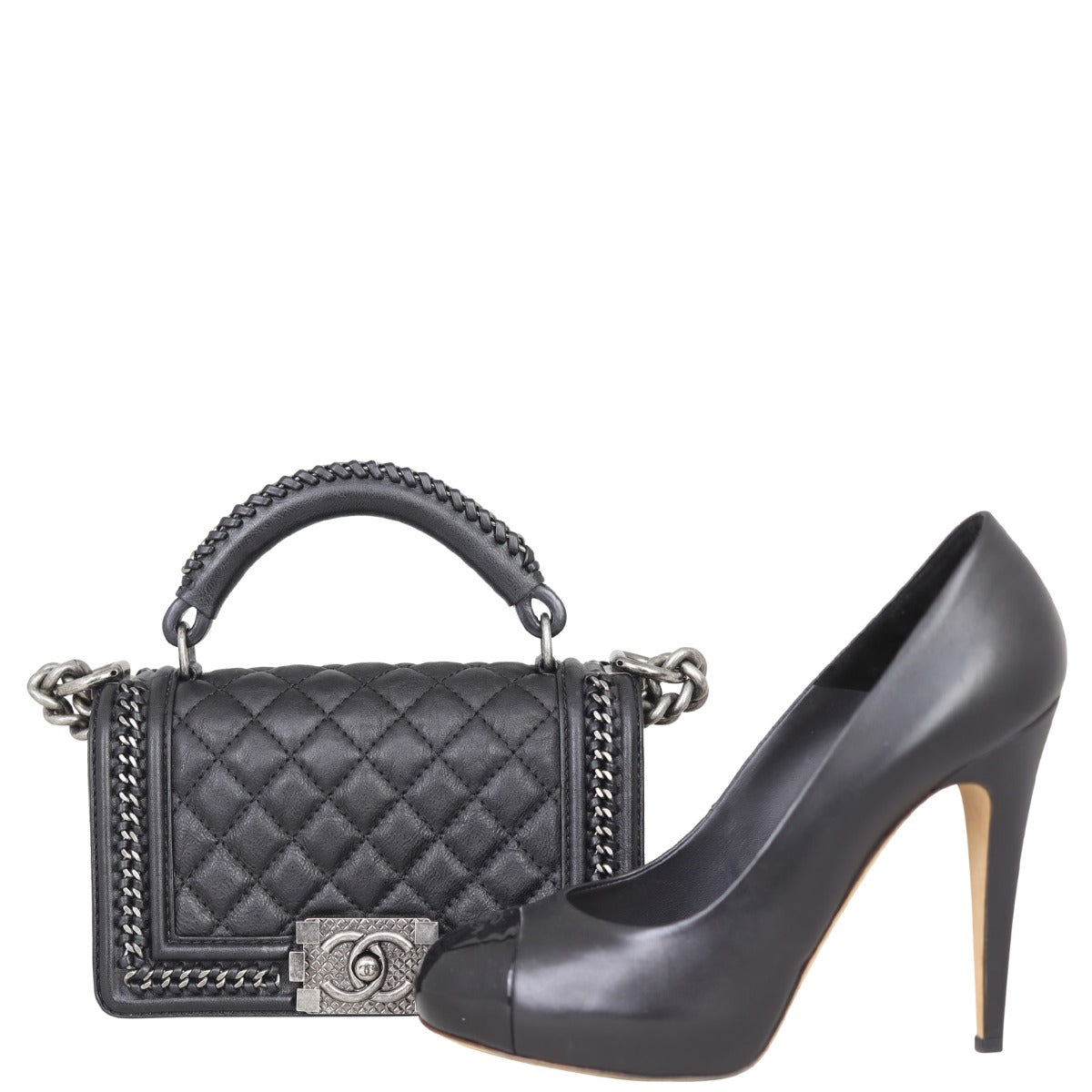 Chanel Boy Paris-Rome Chain Top Handle Small