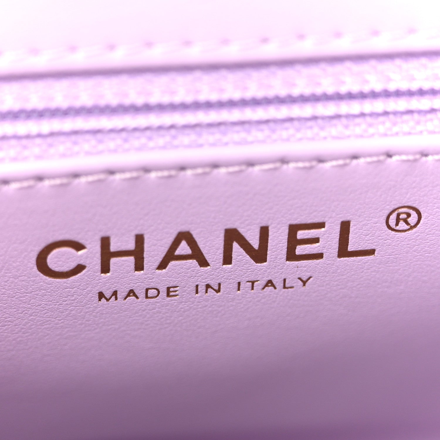 Shiny Aged Calfskin Quilted Nano Kelly Shopper Lilac