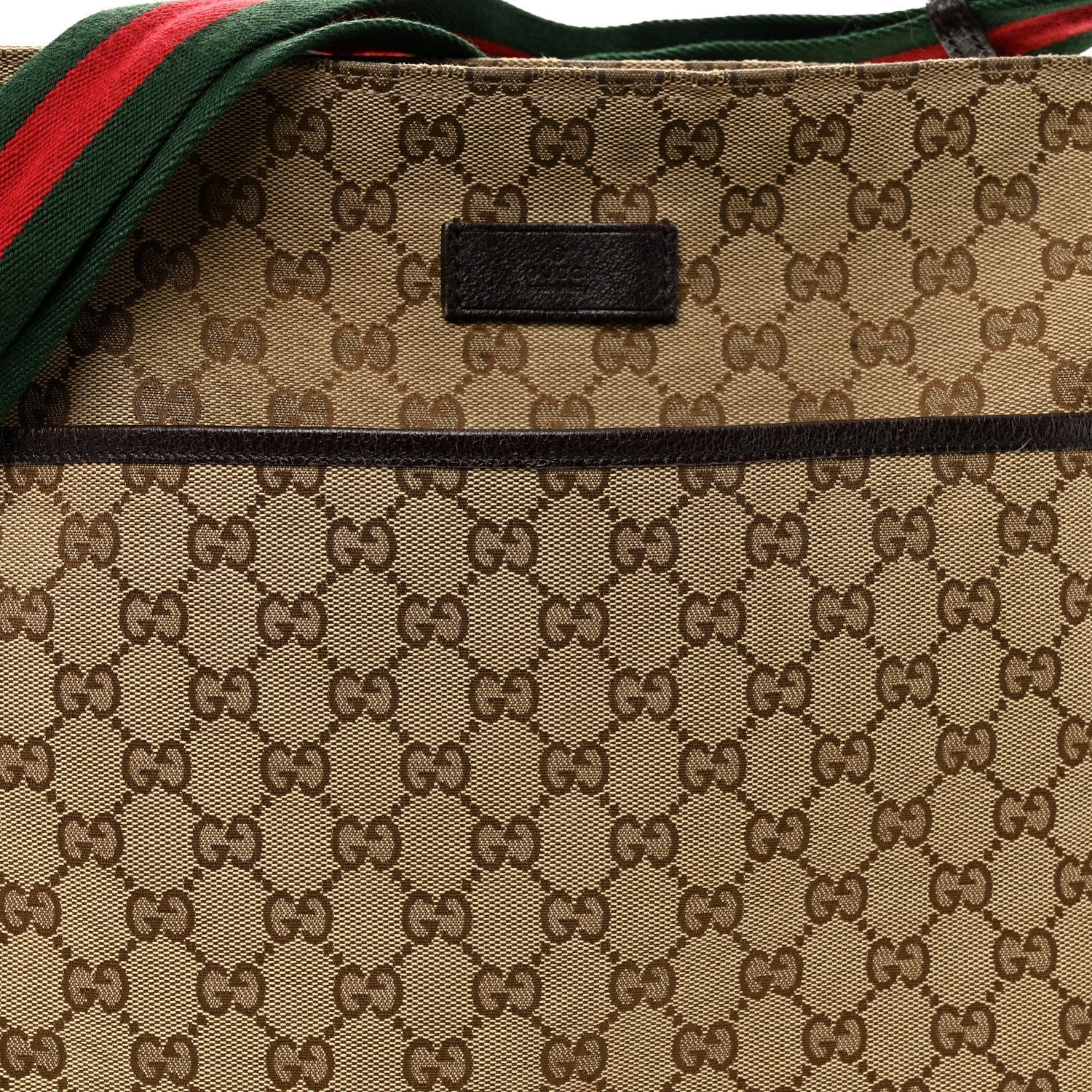 Monogram Web Medium Flat Messenger Bag Brown