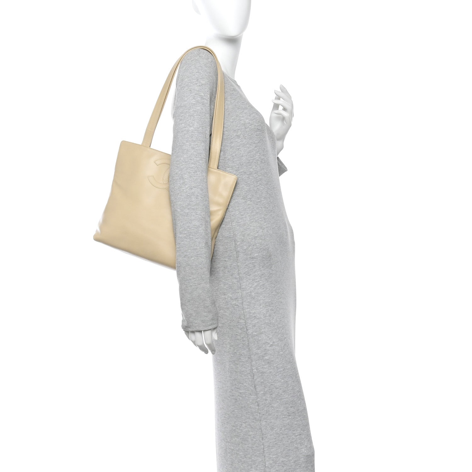 Calfskin CC Tote Beige