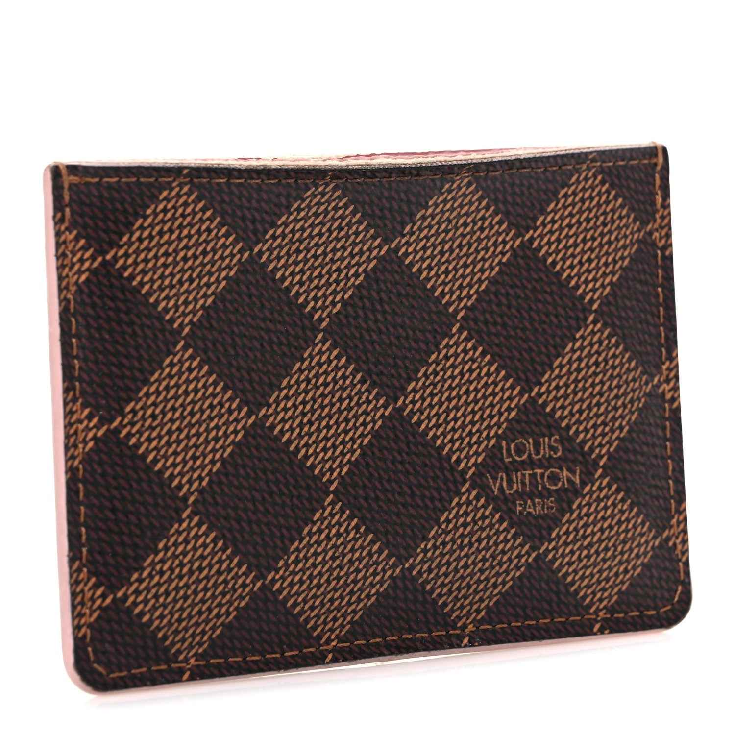 Damier Ebene Caissa Card Holder Rose Ballerine