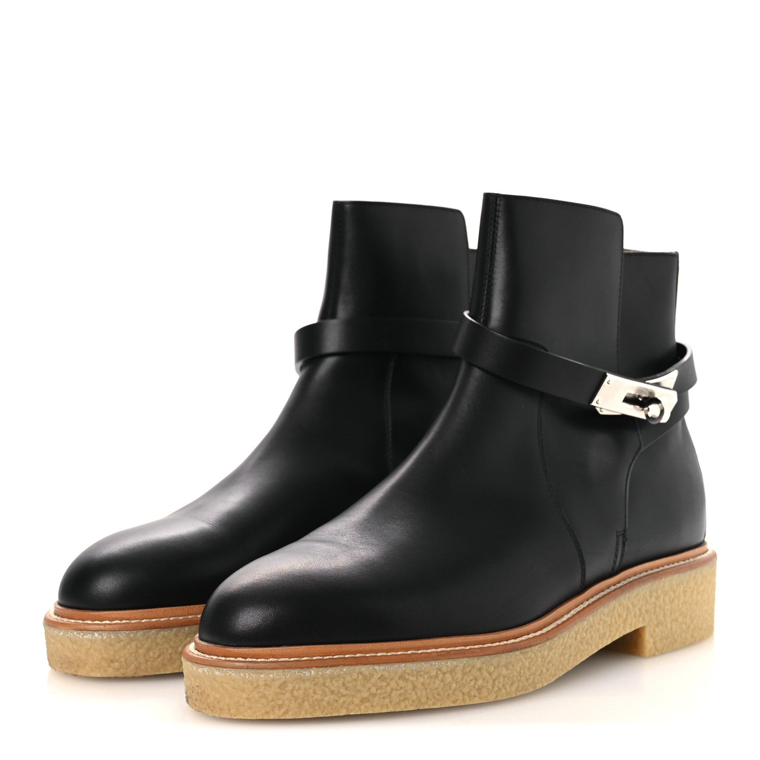 Calfskin Follow Ankle Boots 41 Black
