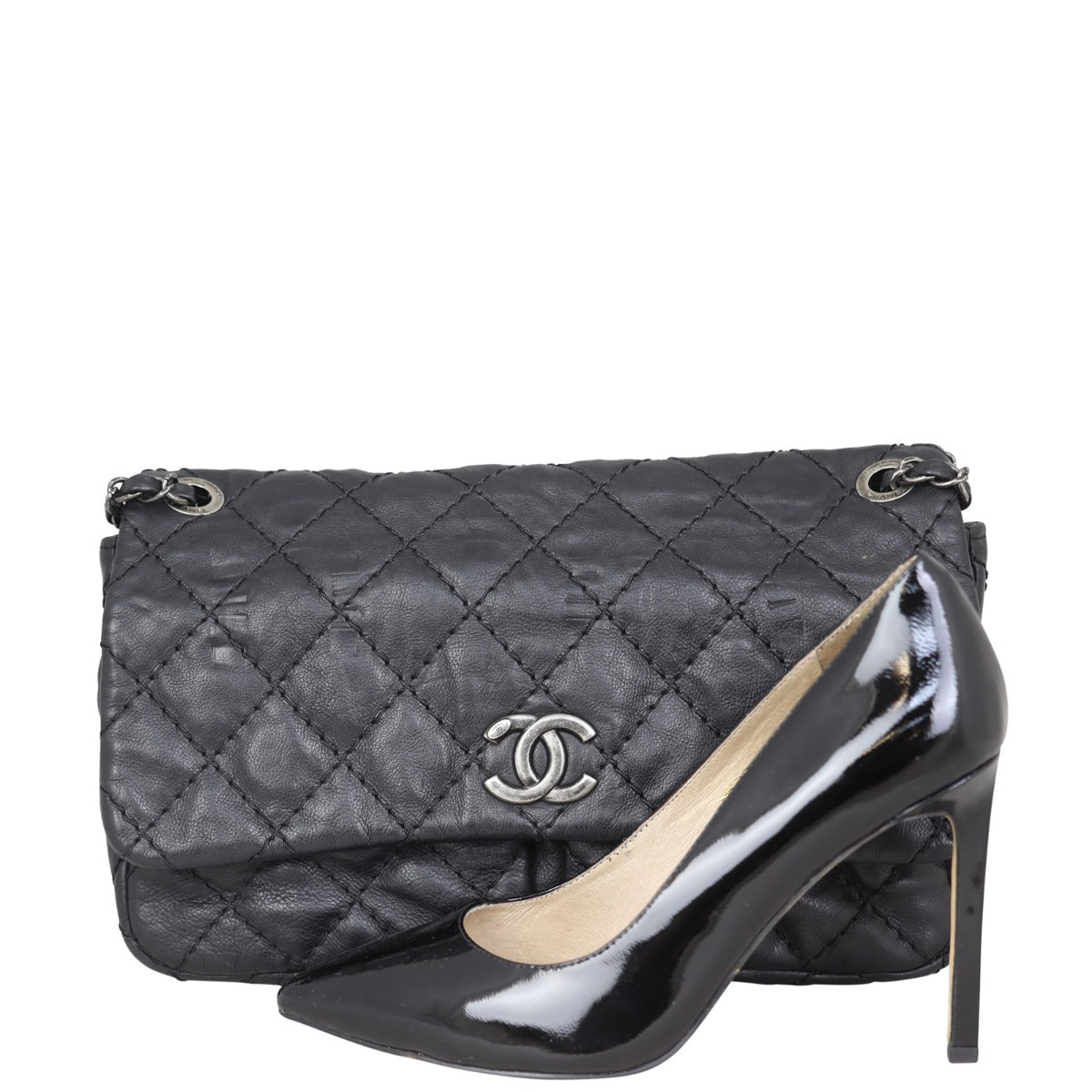 Chanel Stitch It Double Pocket Flap Bag