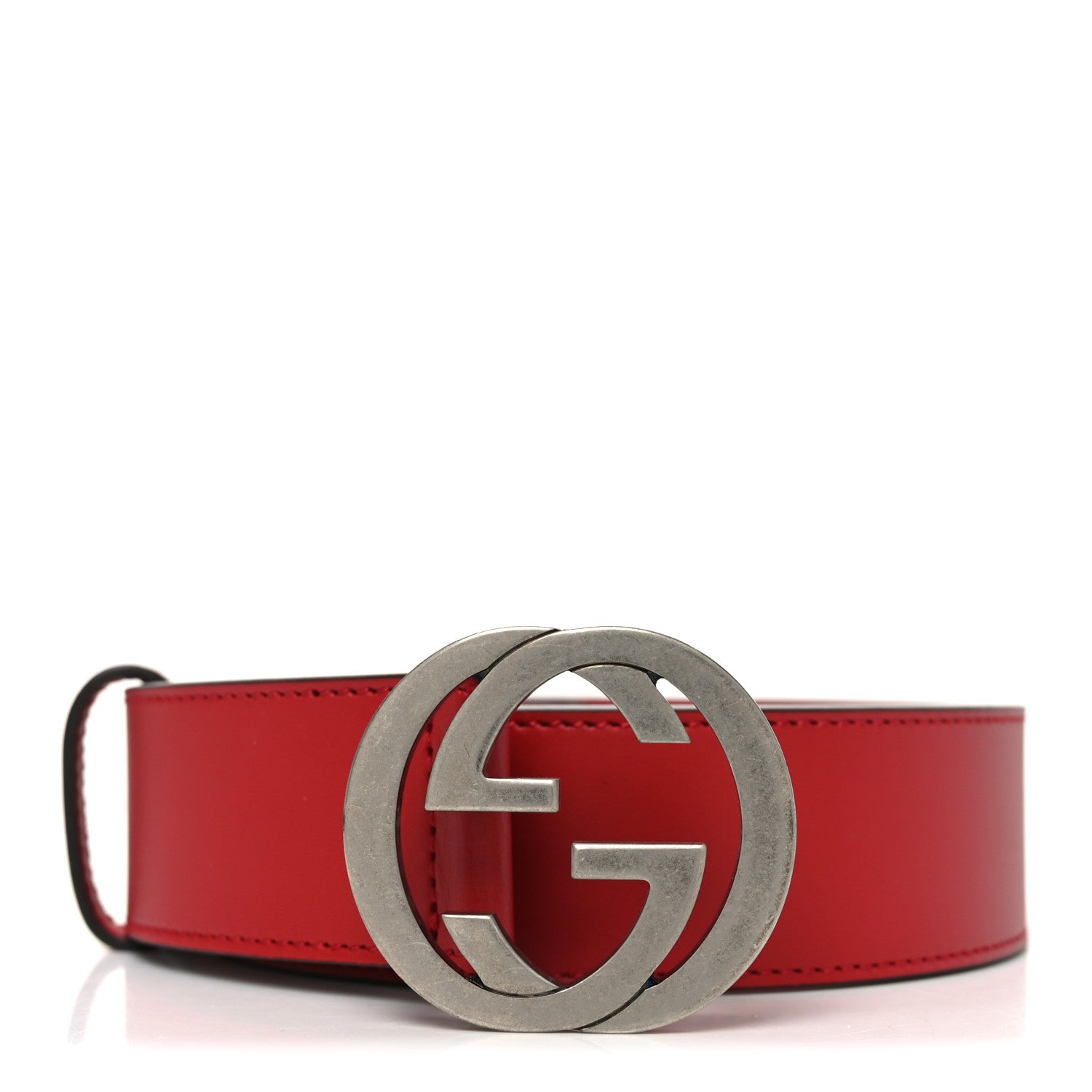 Selleria Calfskin Mens Interlocking G 37mm Belt 85 34 Rosso