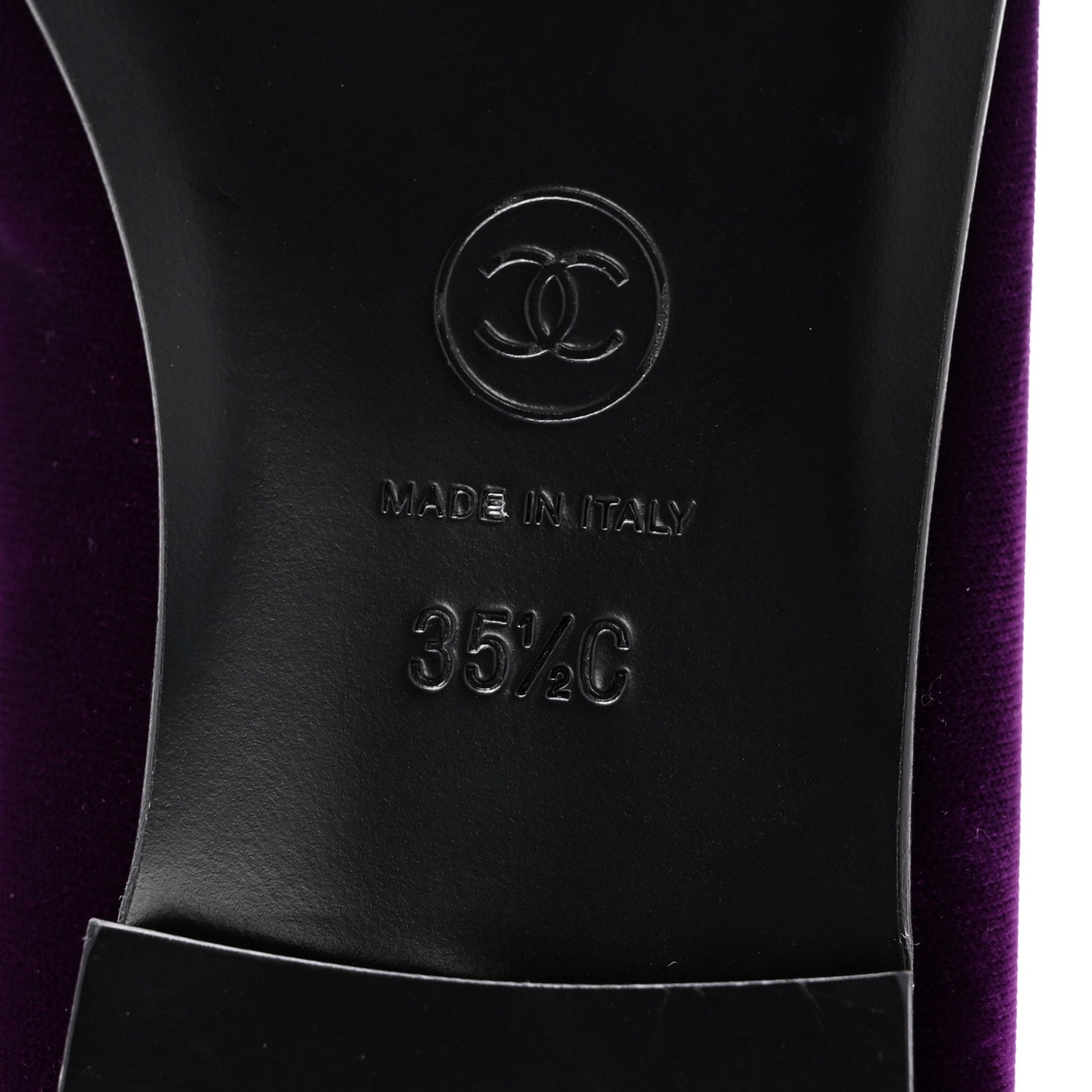 Velvet Cap Toe Ballerina Flats 35.5 Purple Black