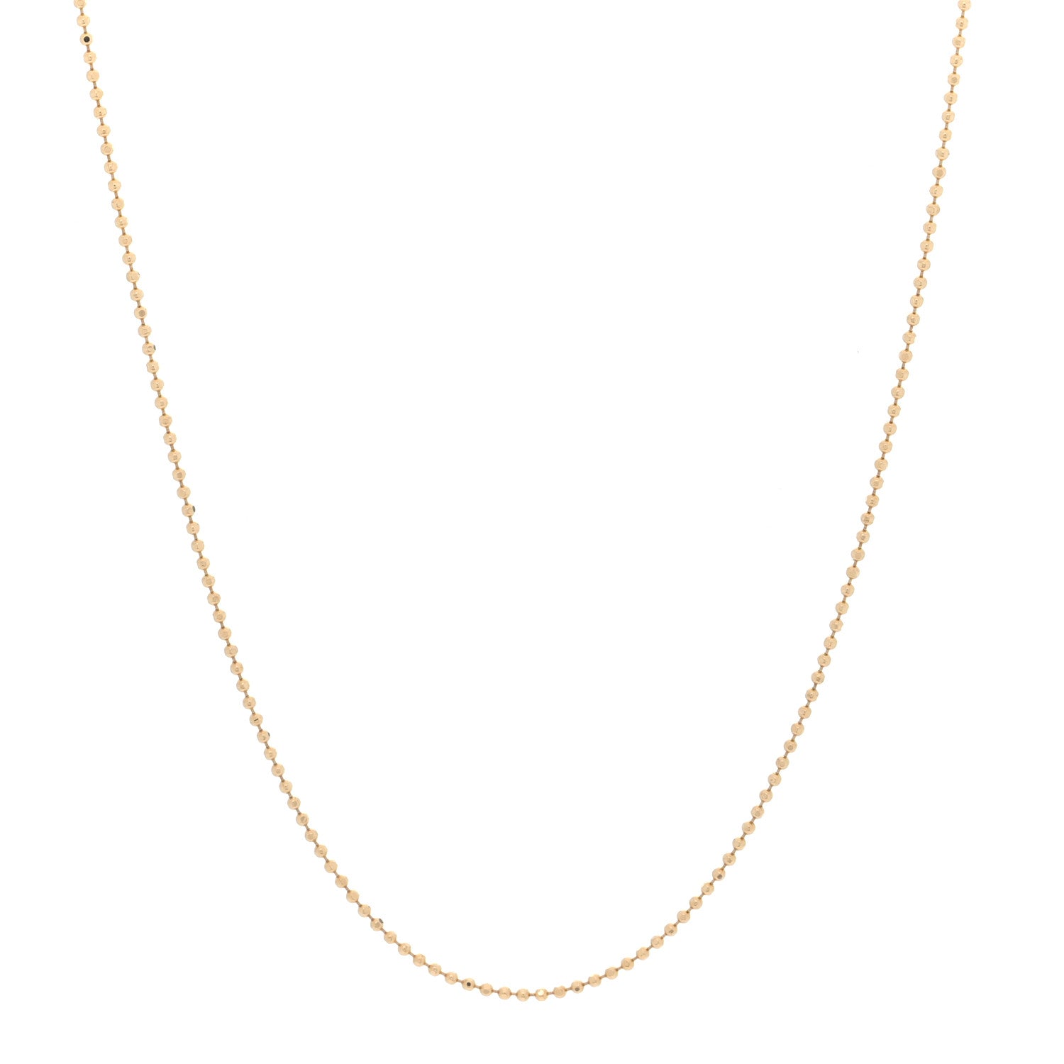 14K Yellow Gold Bead Chain Necklace