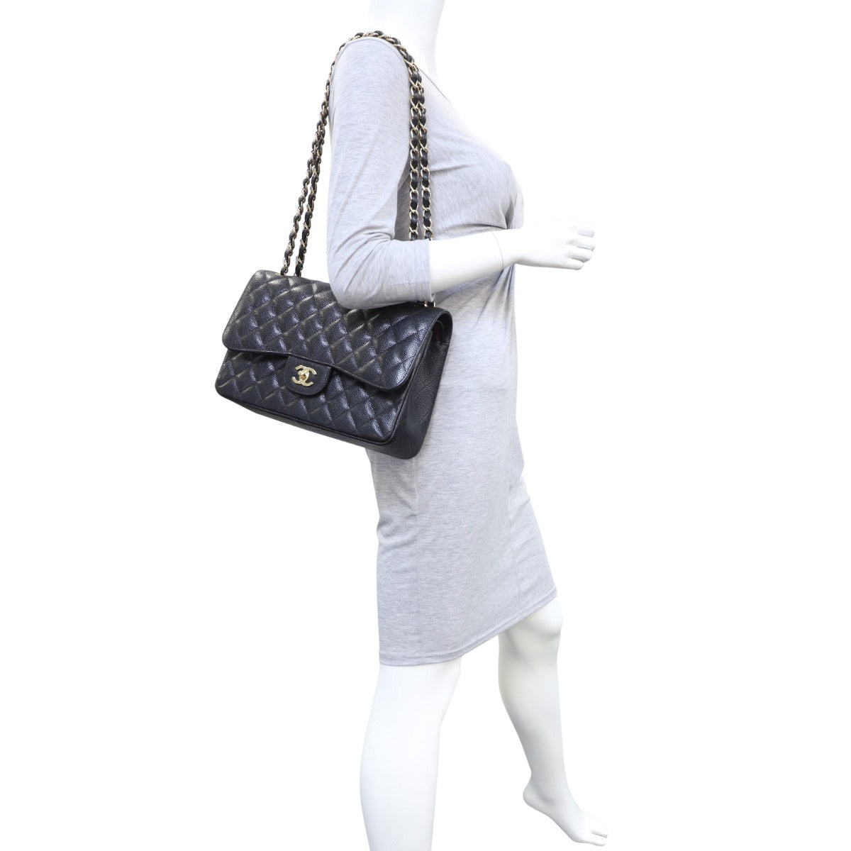 Chanel Classic Double Flap Jumbo | Black Caviar GHW