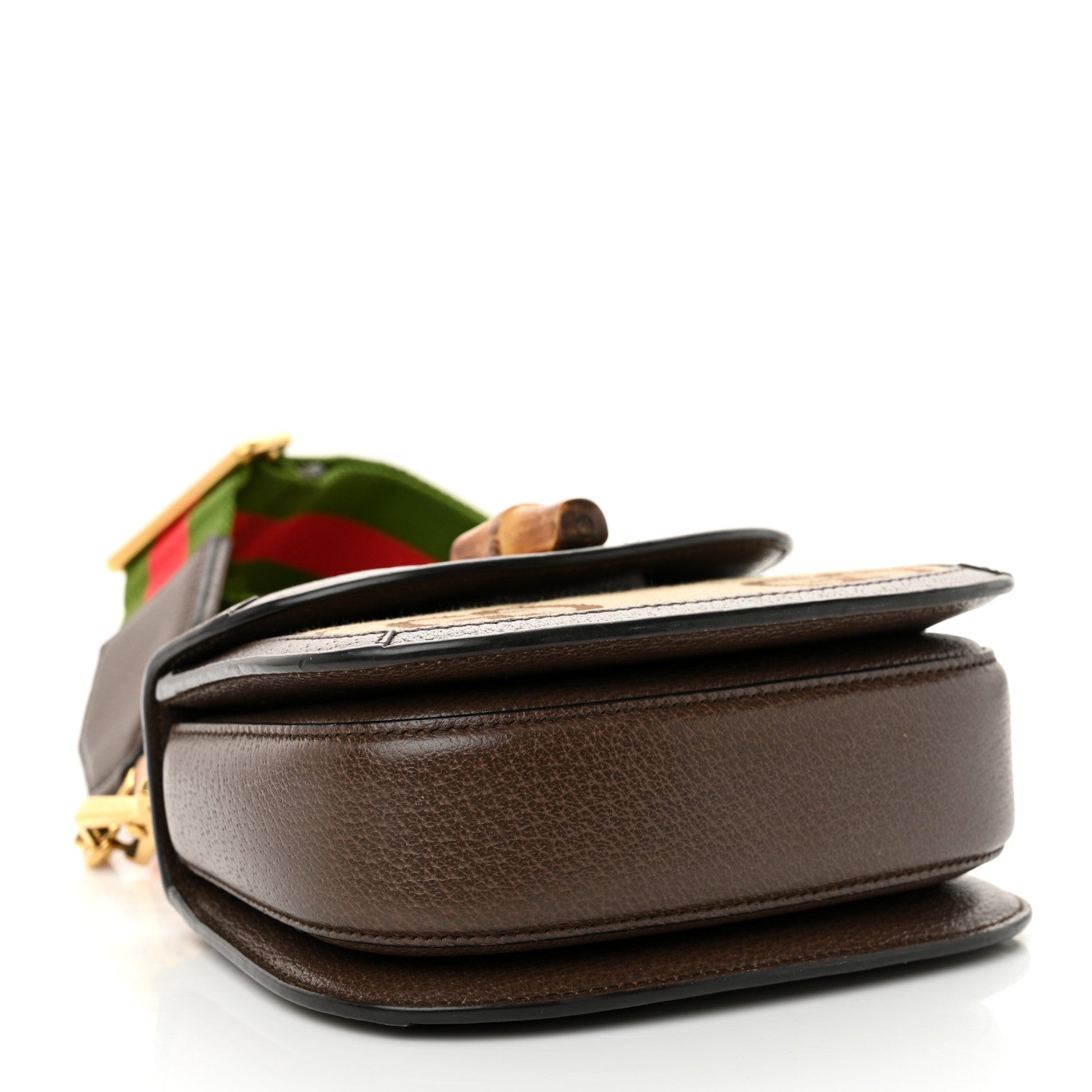 Monogram Jumbo GG Textured Dollar Calfskin Web Mini Bamboo 1947 Top Handle Bag Camel Ebony New Acero