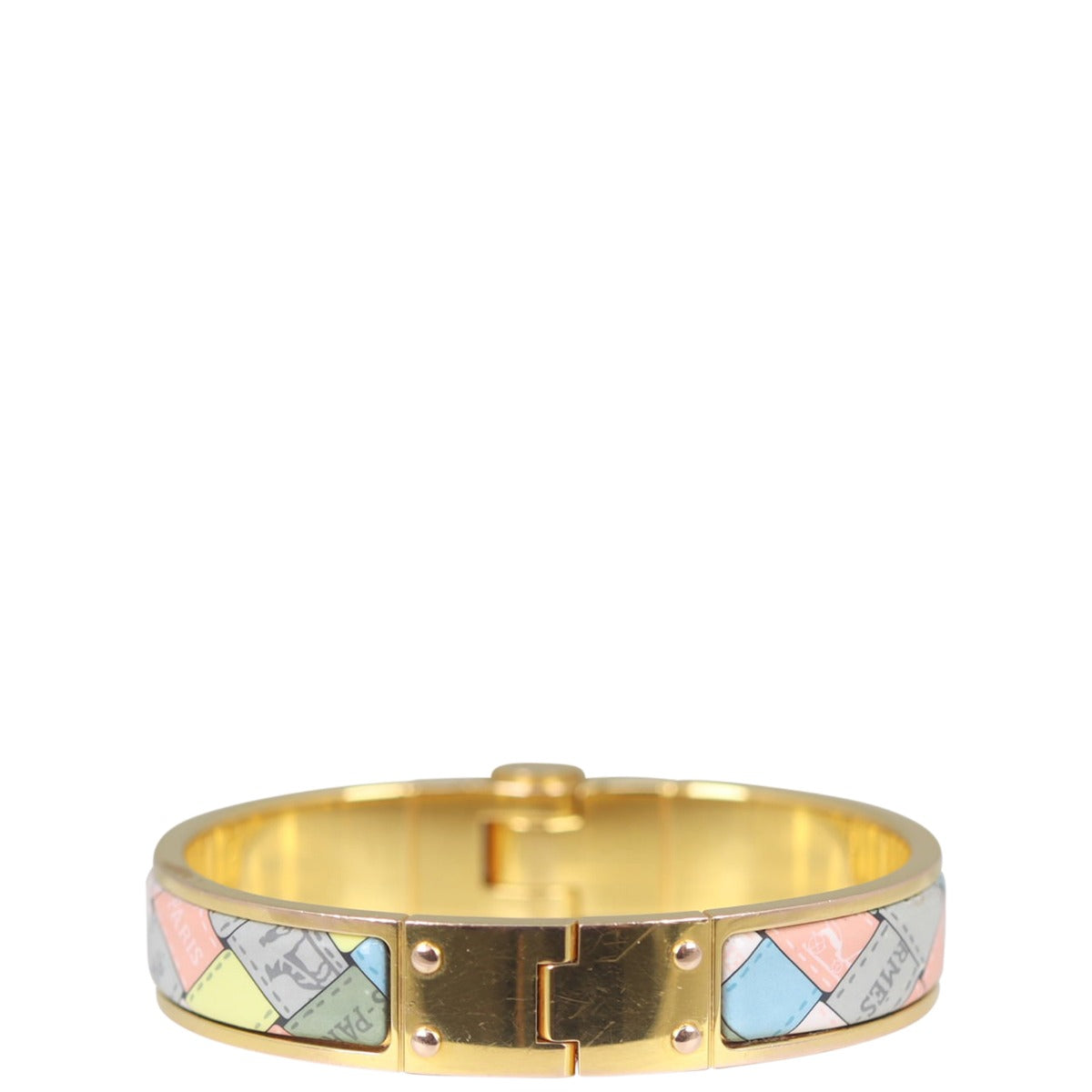 Hermes Hinged Enamel Bracelet
