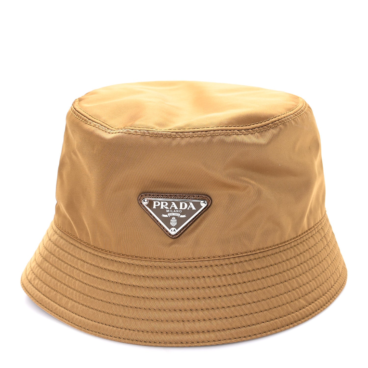 Re-Nylon Metal Triangle Logo Mens Bucket Hat L Tabacco