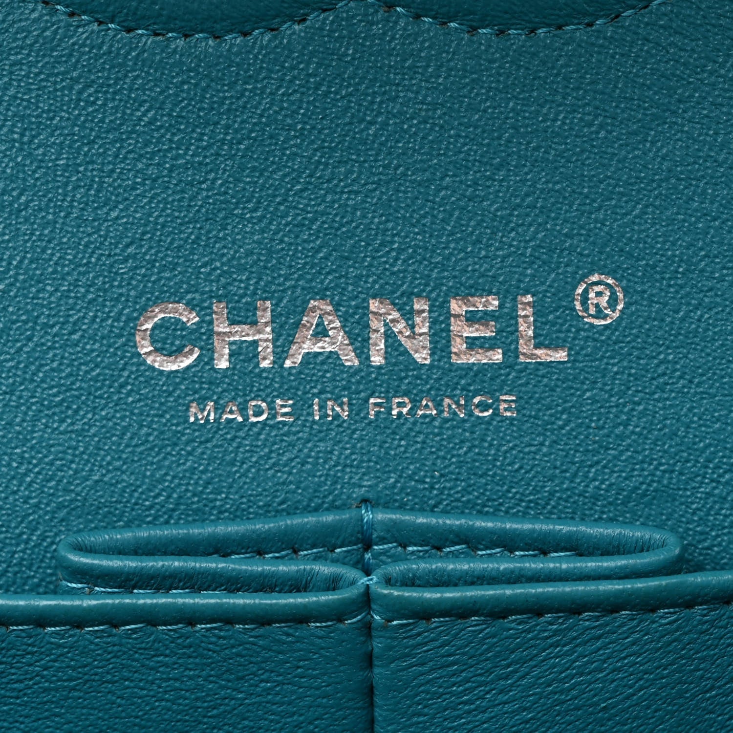 Patent Quilted Medium Double Flap Blue