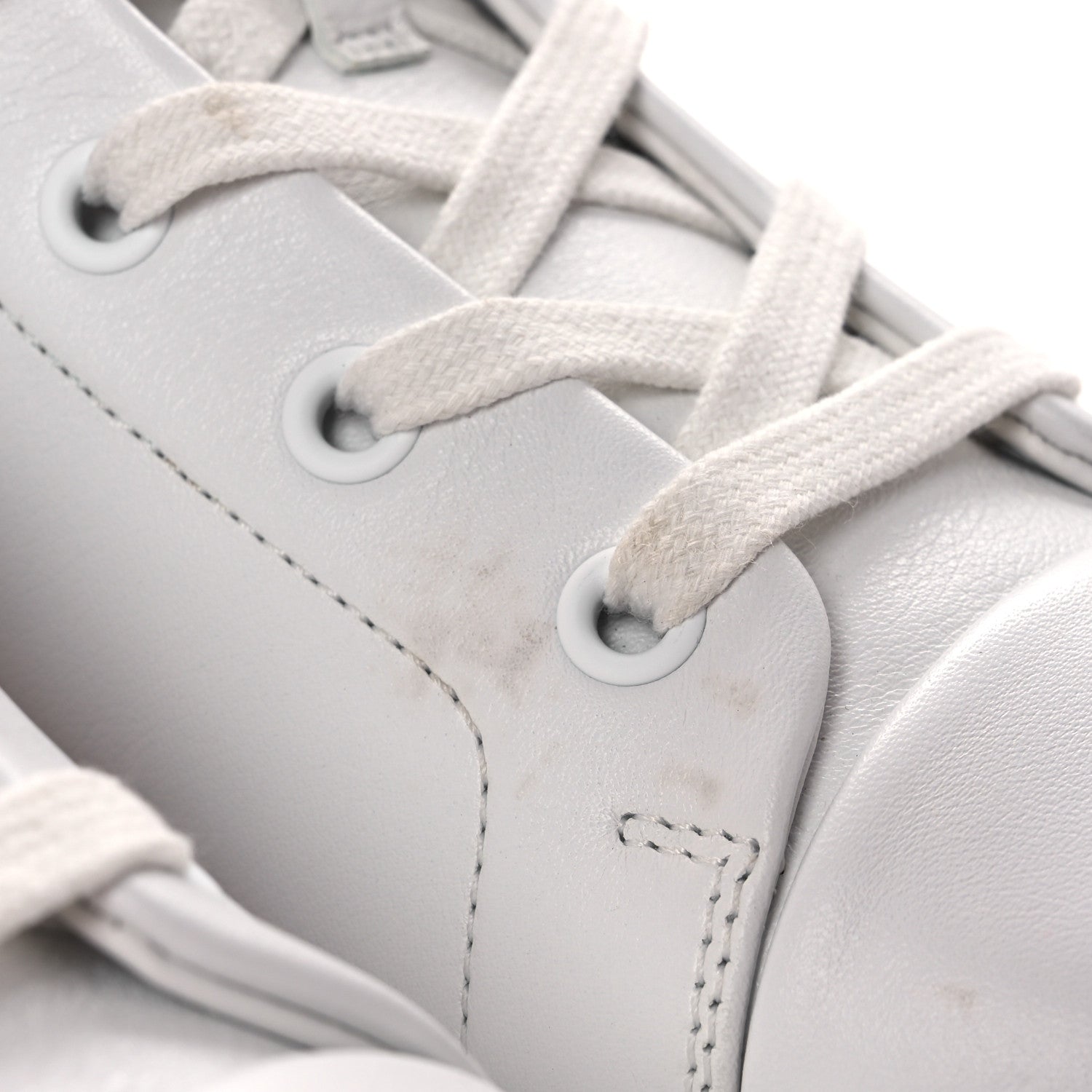Calfskin Womens Happiness High Top Sneakers 36.5 White