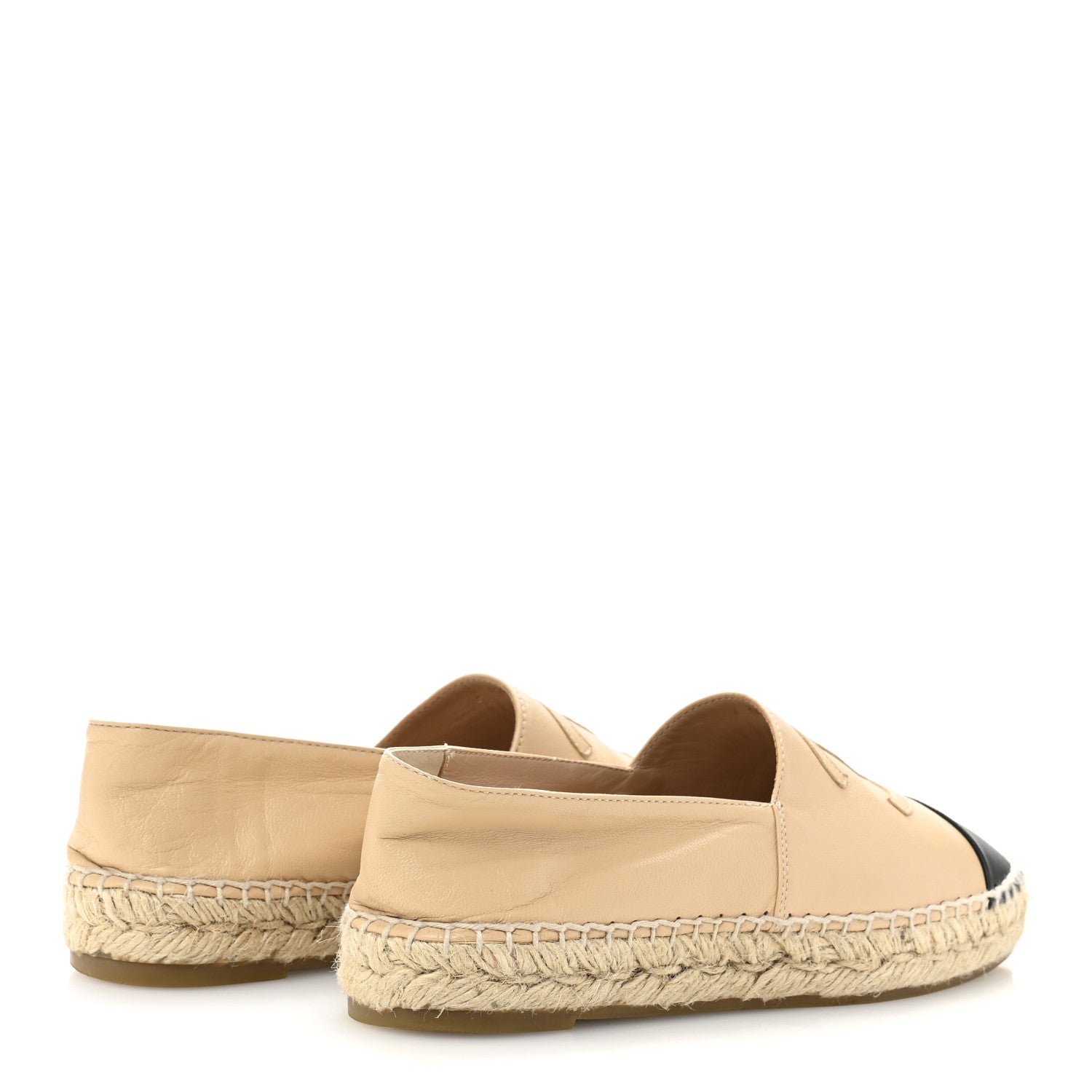 Lambskin CC Espadrilles 37 Beige Black